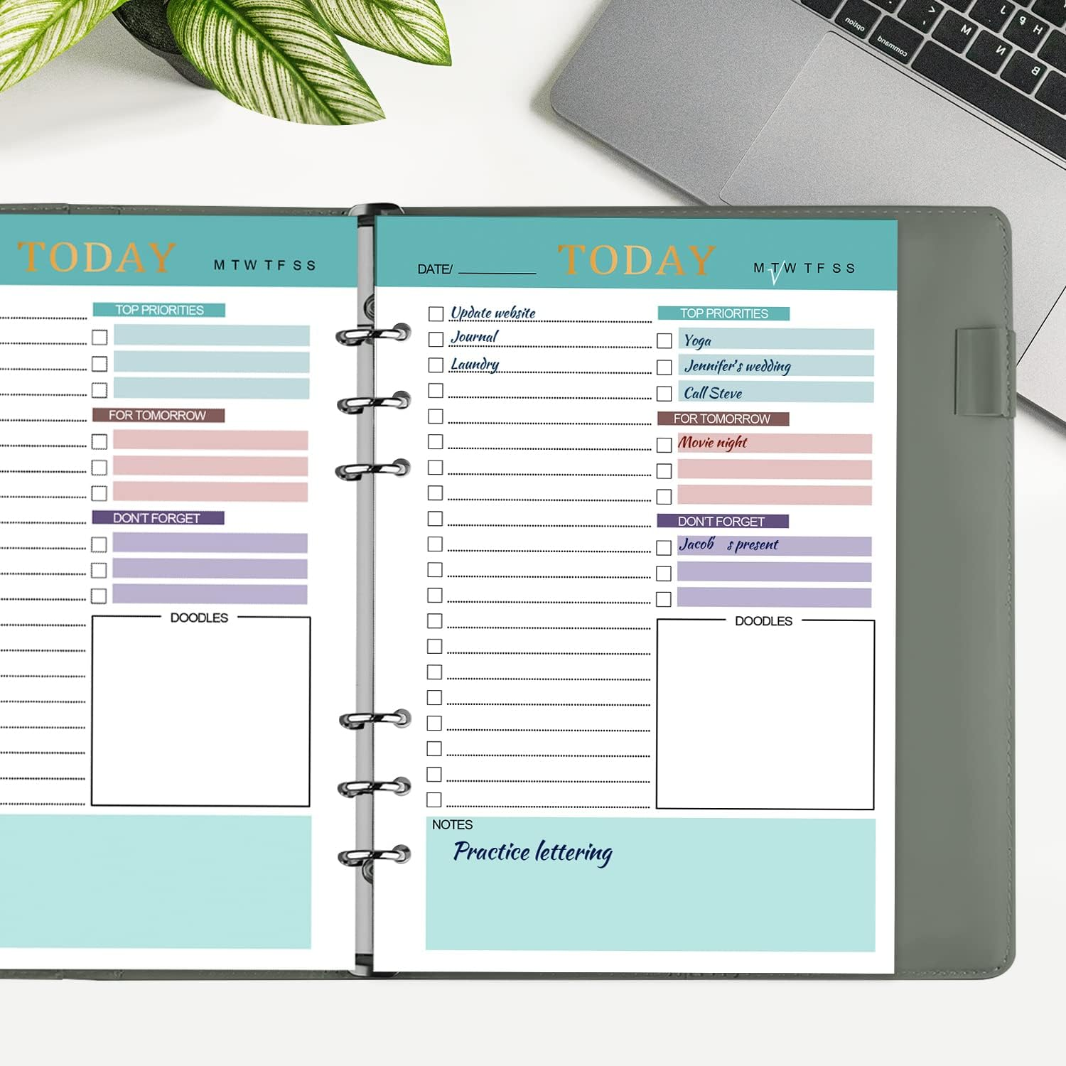 A5 Refill Paper Planner Inserts, 3 Pack 6 Holes Loose Leaf Refill Paper, 300 Pages Budget Planner Binder Inserts Journals Notebook for Memo, to Do List, Planners 21 X 14.2Cm image number 6