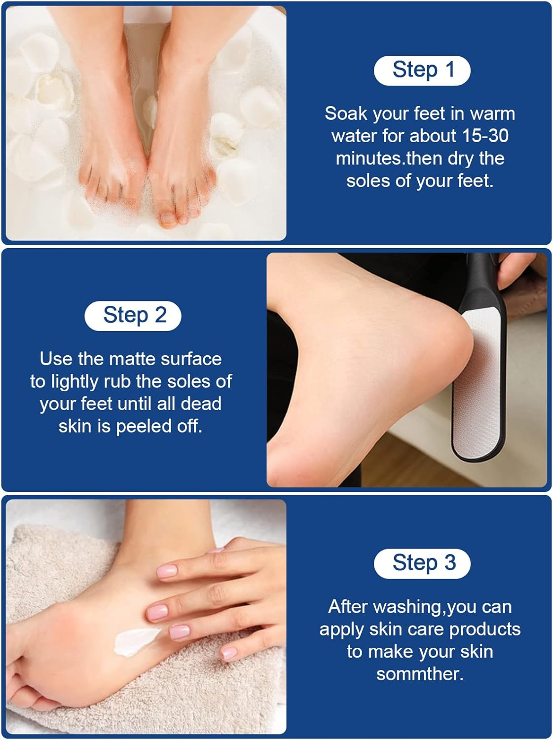 EBANKU 50 PCS Foot Files Reusable Stainless Steel Foot File Callus Remover Professional Abrasive Feet Rasp Foot Refill Pads Pedicure Sandpapers Replacement (Gray) image number 2