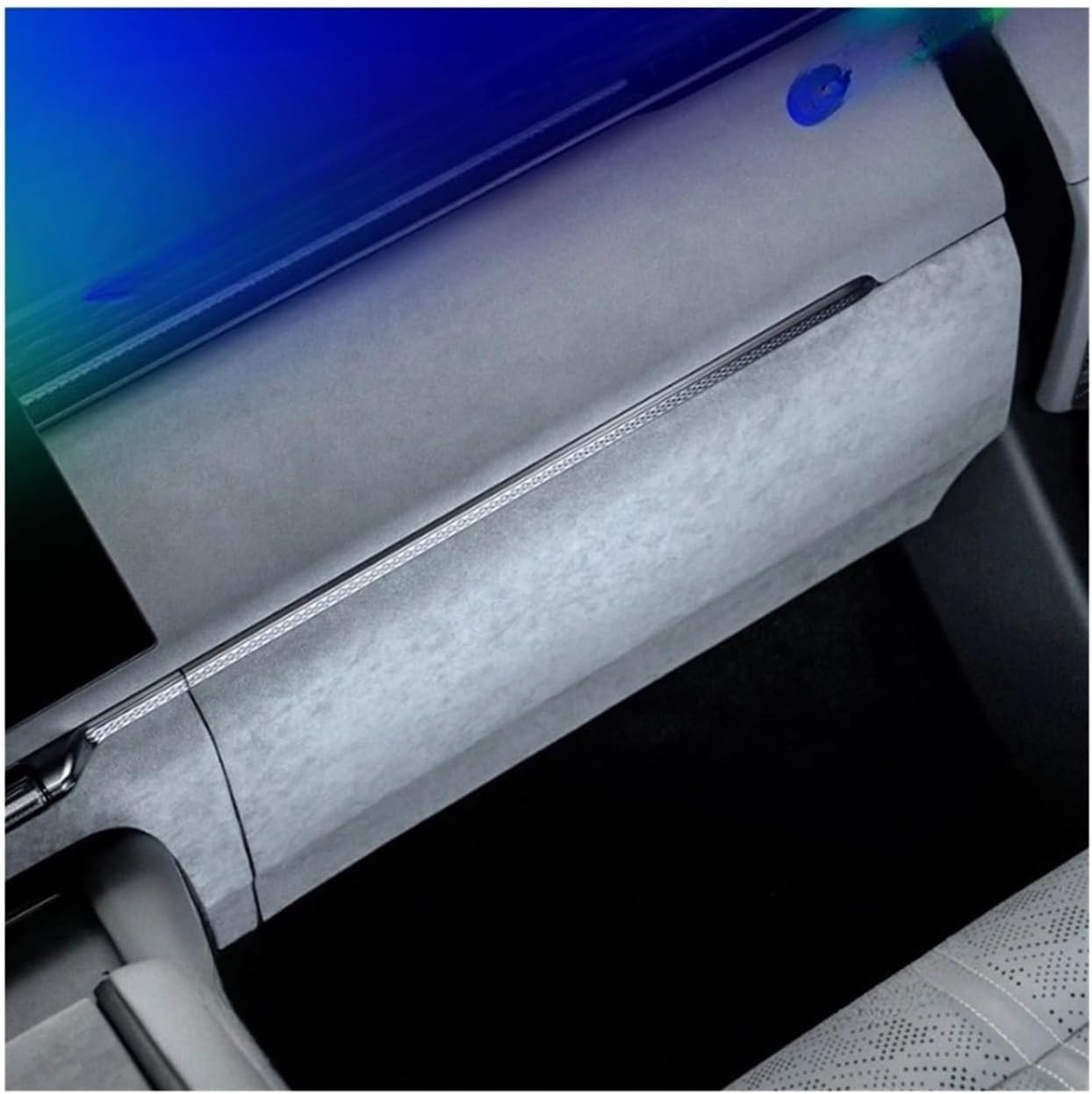 PLKGMLNO Central Control under Decorative Stickers Compatible for Zeekr 7X Alcantara(Gray) - Grey image number 4