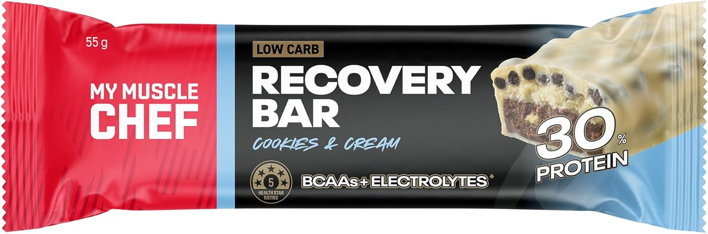 Recovery Bar Cookies & Cream Pack of 12 X 55G image number 1