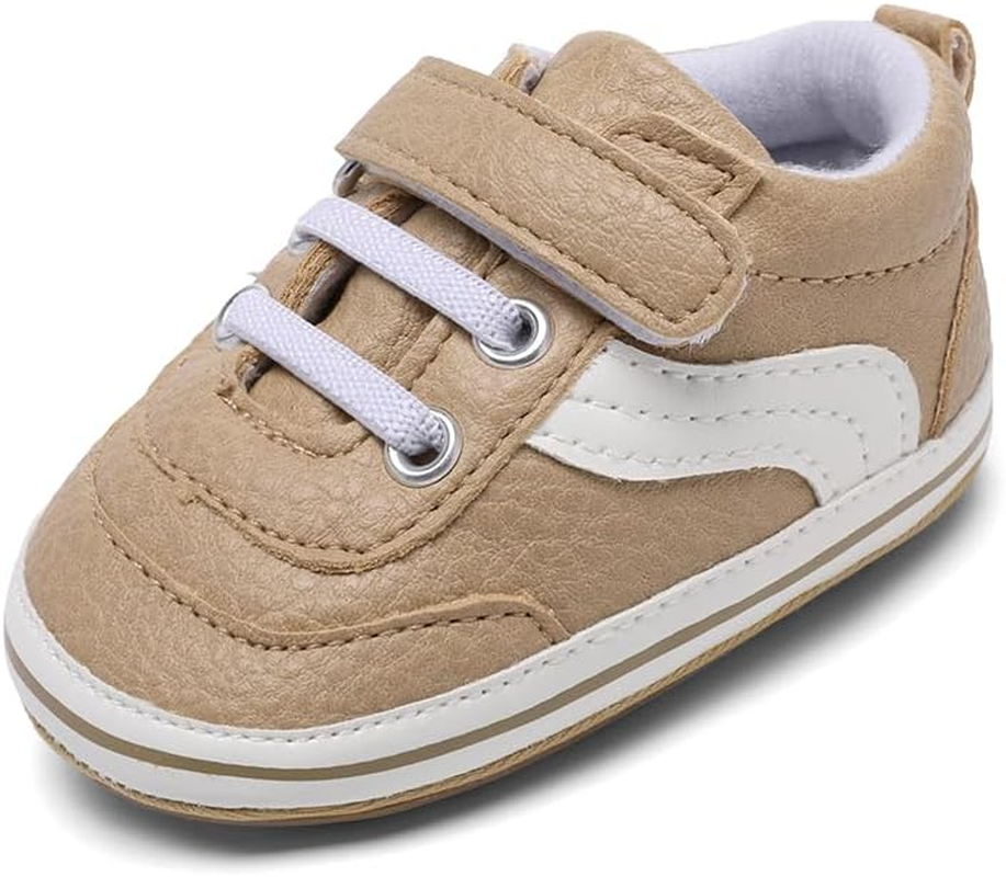 Baby Shoes Boys Girls Infant Sneakers PU Leather Non-Slip Soft Rubber Sole Toddler Crib First Walker Shoes