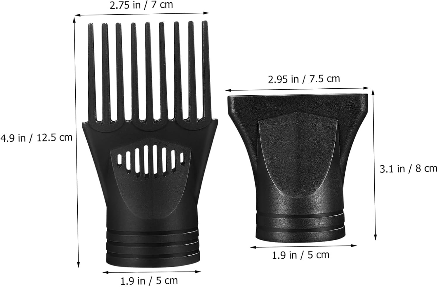 2Pcs Hair Dryer Nozzle Attachments Comb Diffuser for Versatile Styling Plastic Easy Installation for Straight Curly Hair image number 5
