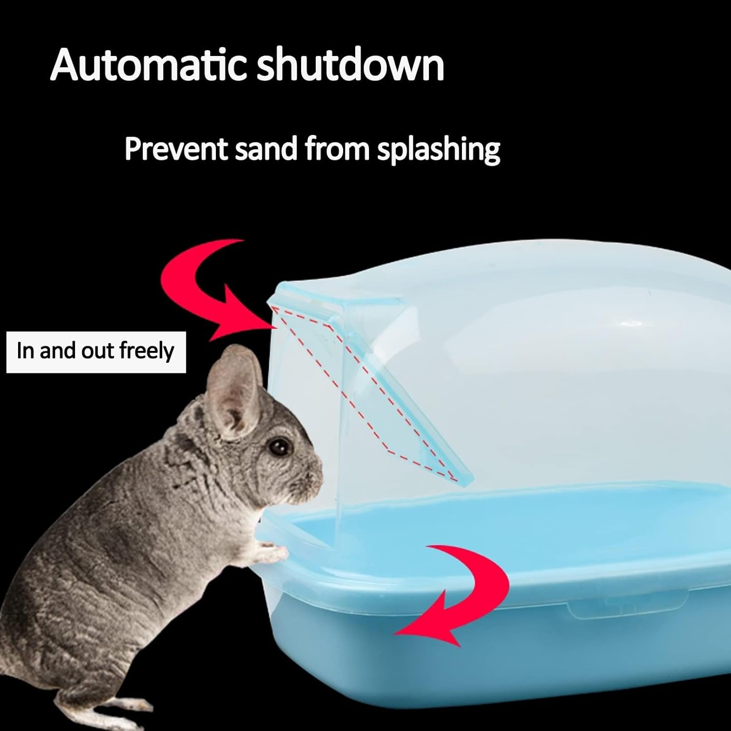Kathson Dwarf Hamster Bathroom, Chinchilla Sauna Room Plastic Sand Bath House Ideal for Gerbils, Hedgehog, Squirrel and Other Small Animals (Random Color) image number 3