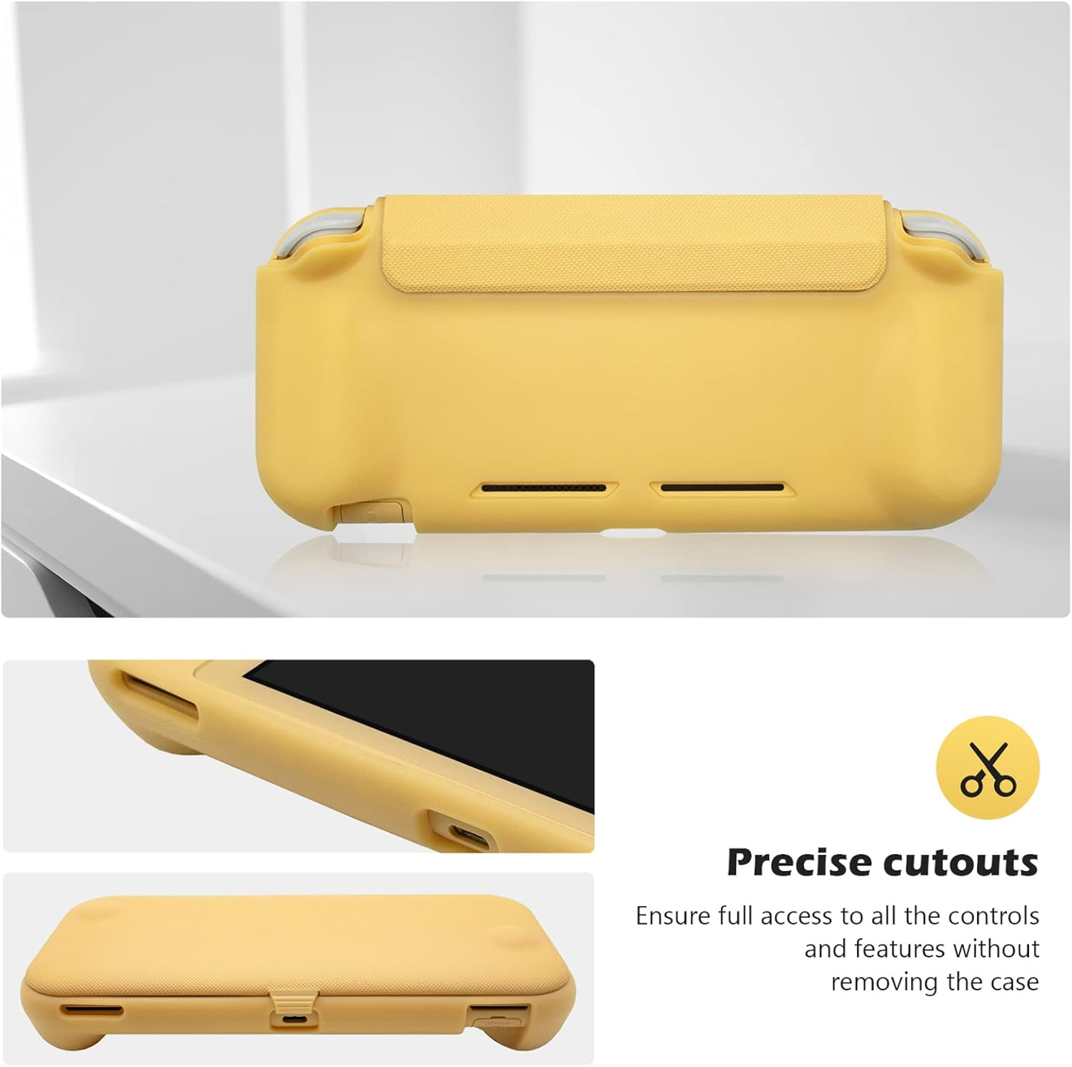 Procase Flip Cover for Nintendo Switch Lite with 2 Pack Tempered Glass Screen Protectors, Slim Protective Case with Magnetically Detachable Front Cover for Nintendo Switch Lite 2019 -Yellow - Turquoise image number 3