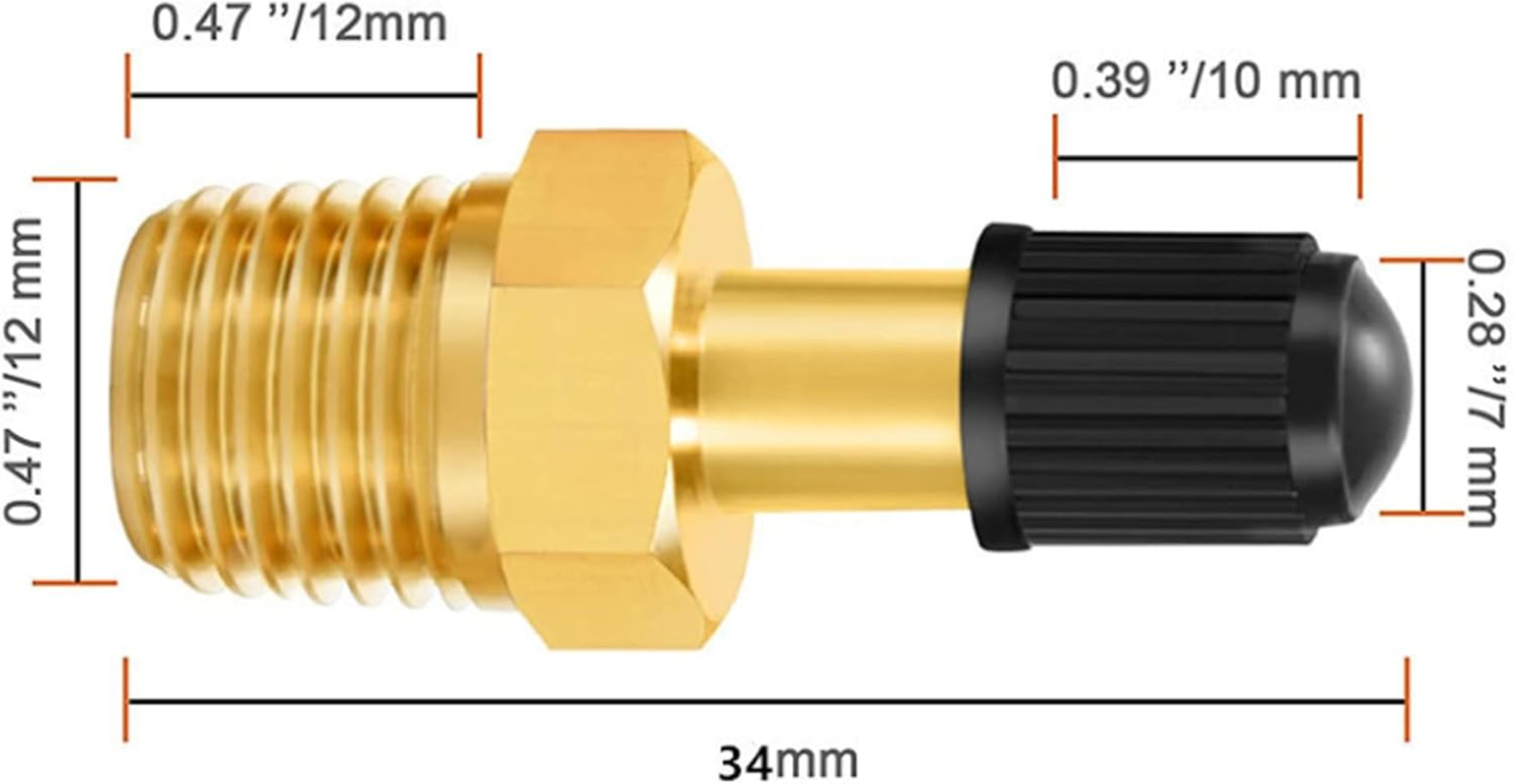 EFGTEK 1/4" NPT Tank Valve, Anti-Corrosion Brass for Schrader Valve with 1/4" Male Npt,Using for Air Compressor Tanks