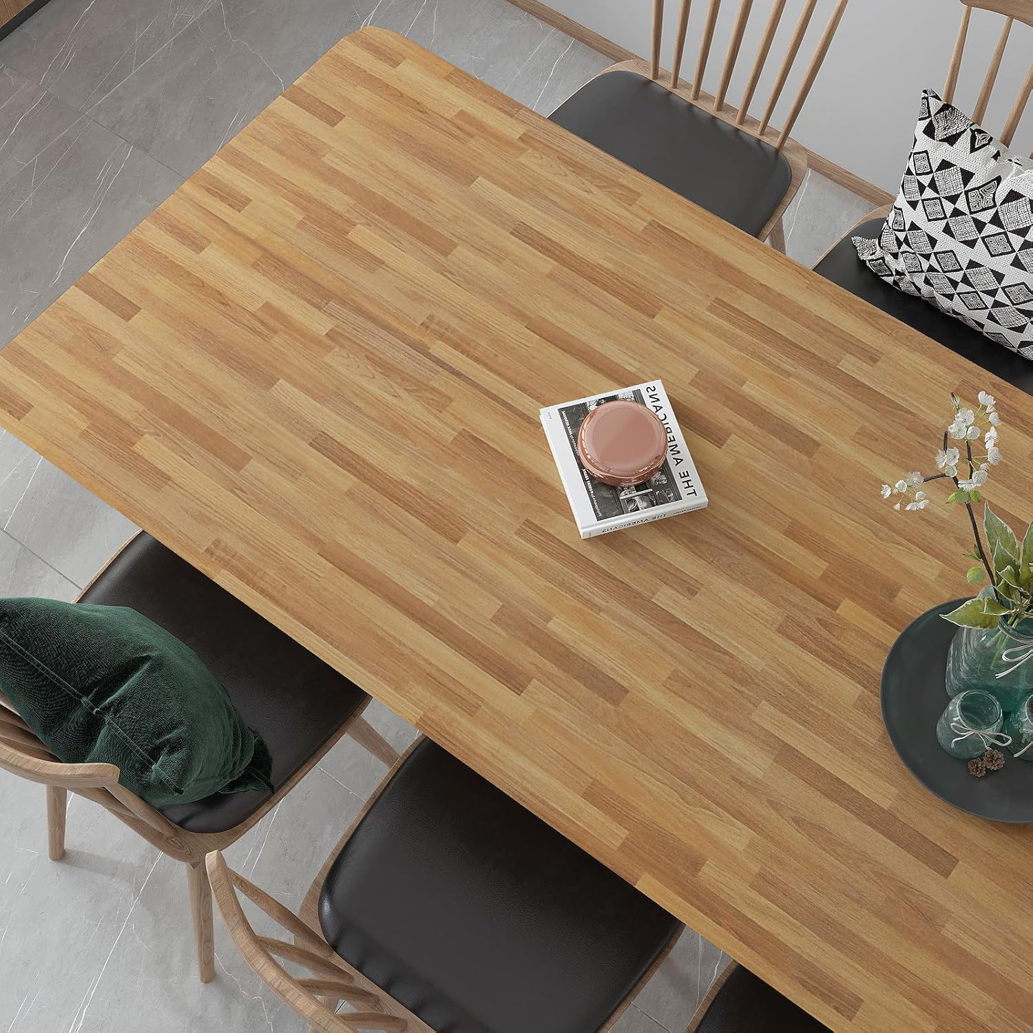 Varypaper Light Brown Patchwork Wood Panel Wallpaper 60Cmx400Cm Wood Vinyl Wrap for Kitchen Worktop Cupboards Sticky Back Plastic Roll Wooden Panelling Wallpaper for Living Room Bedroom Furniture Wrap image number 3