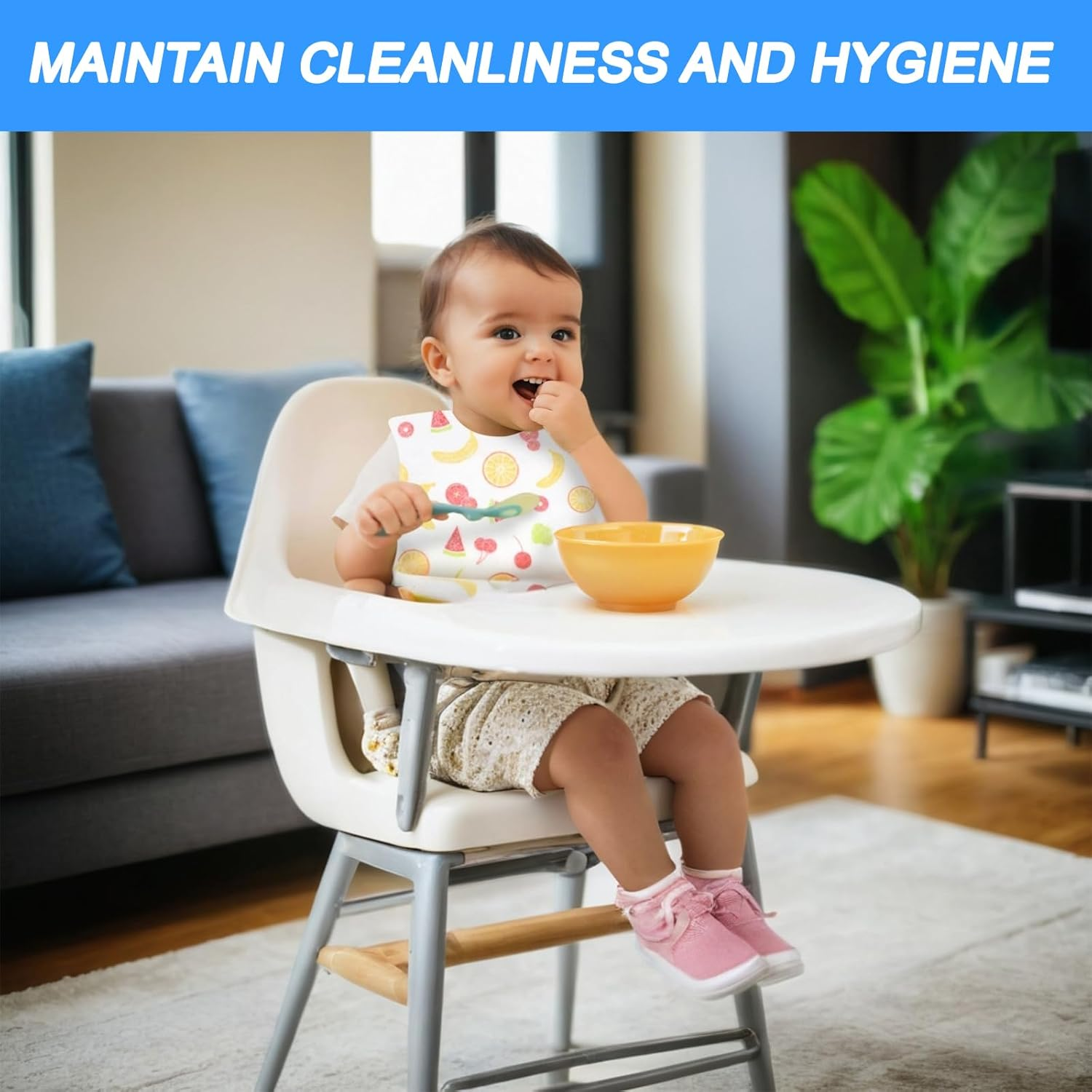 30 Pack Baby Waterproof Bibs with Large Pocket,Adjustable Neck for Boys Girls, Ideal for Travel, Outdoor, Mealtime, Soft & Lightweight image number 1