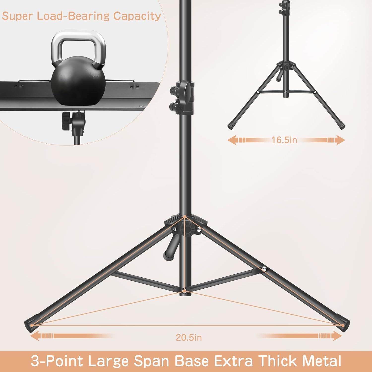Ramzi Portable 5-In-1 Dual-Use Sheet Music Stand with Light, Clip, and Carrying Bag