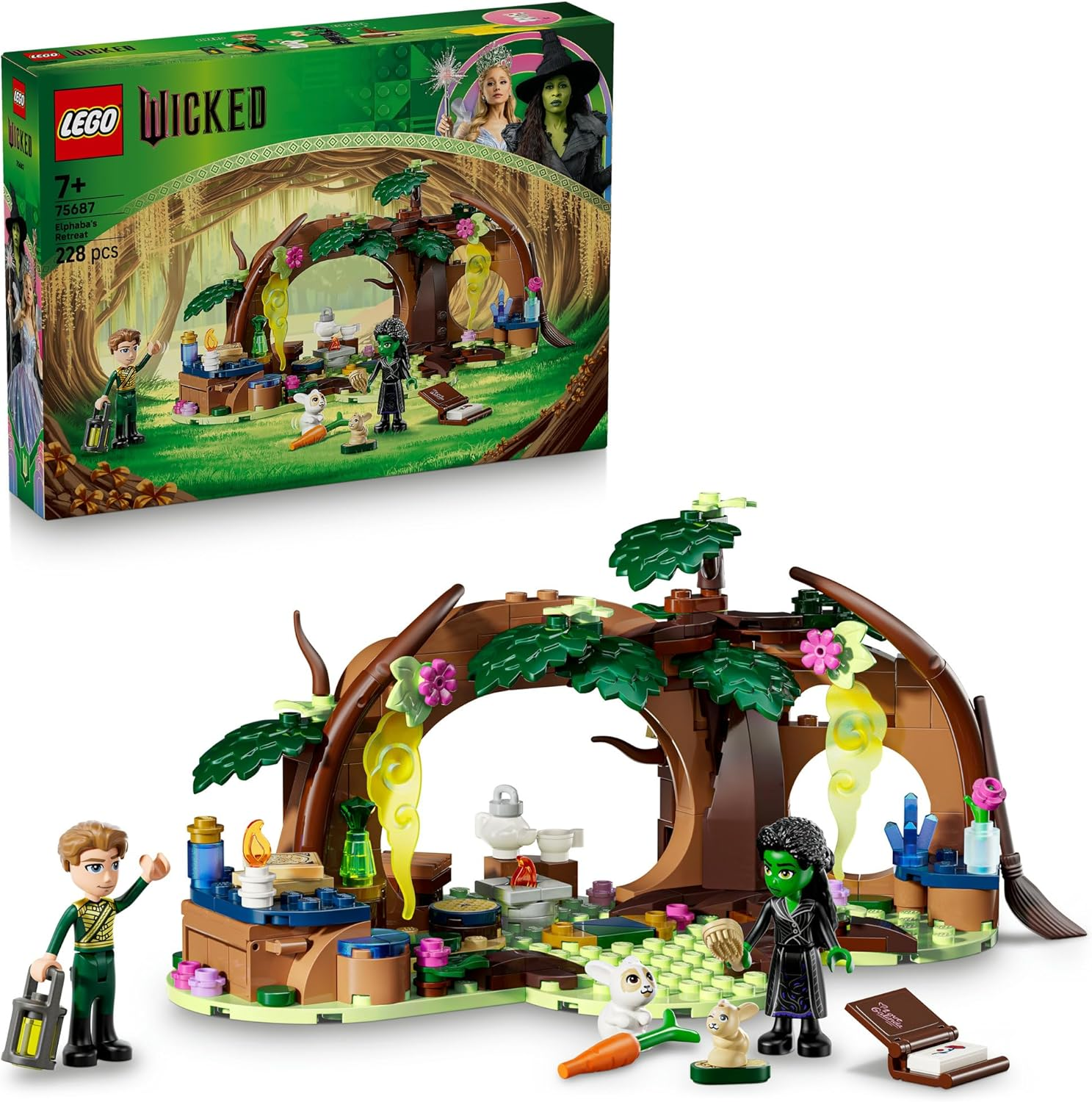 LEGO&reg; Wicked Elphaba&rsquo;S Retreat 75687 Merchandise Toy, Creative Forest Role-Play Building Toy for Kids Aged 7 Plus, Room Decor for Girls and Boys with 2 Minidolls and 2 Animal Figures image number 6
