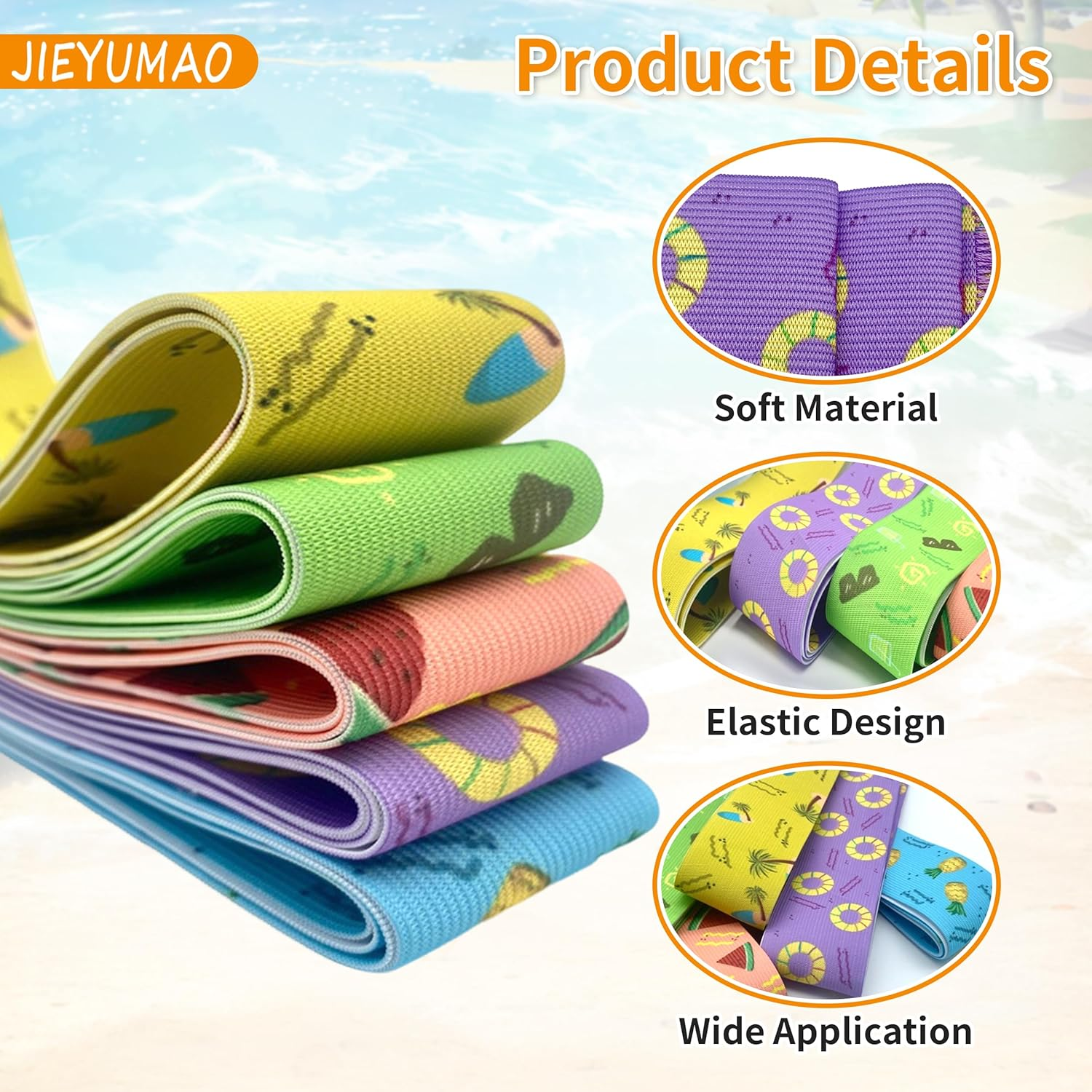 JIEYUMAO Beach Towel Bands, 12Pcs Beach Towel Straps, Multicolor Silicone Towel Bands for Beach Chair, Elastic Beachs Towels Holder for Beachs Pool Accessories image number 6