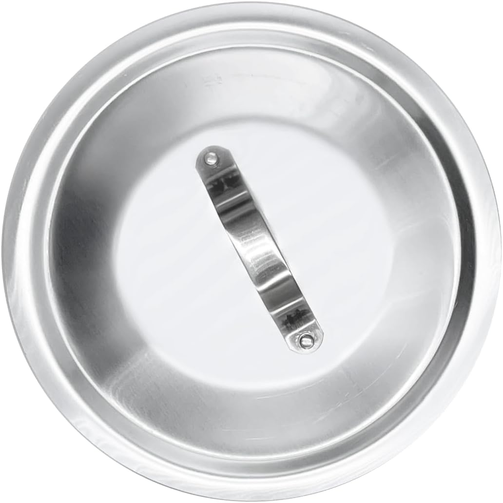 Pentole Agnelli Professional Aluminium 3 Mm. round Heavy Lid with Small Loop Handle, Diameter 28 Cm, Silver