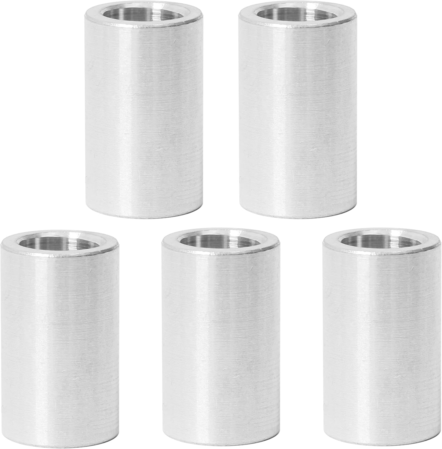 5Pcs M8 Aluminum Spacers, Metal Spacer Aluminum round 8.2Mm ID X 12Mm OD X20Mm L Thickness Screw Standoff for M8 Screw Bolts Silver