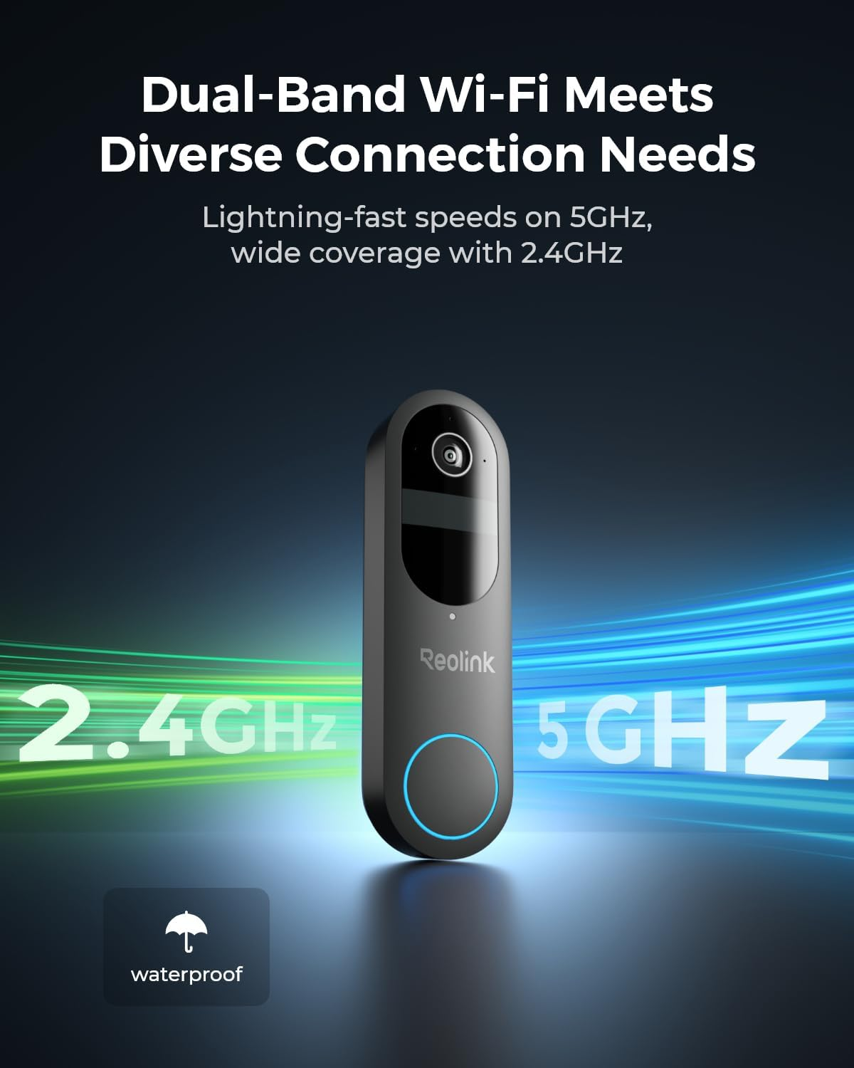 Reolink 2K Video Doorbell Camera with Home Hub, Wireless Wifi Battery Door Bell, AI Person/Car/Package Detection for Home Security, 1:1 Head-To-Toe View, 2.4/5Ghz Wifi, Two-Way Talk, No Monthly Fee image number 3