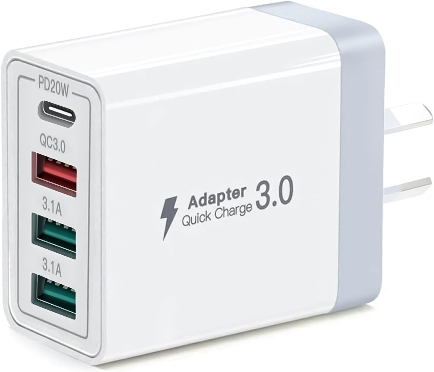 USB Wall Charger,35W QC 3.0 4 Ports USB Power Adapter[20Wpd+Qc3.0+3.1A], Fast Charger Plug Compatible with Iphone 14/13/12/11/Xs/Xs Max/Xr/X/Samsung Galaxy S23/S22/S21/S20/Google Pixel and More