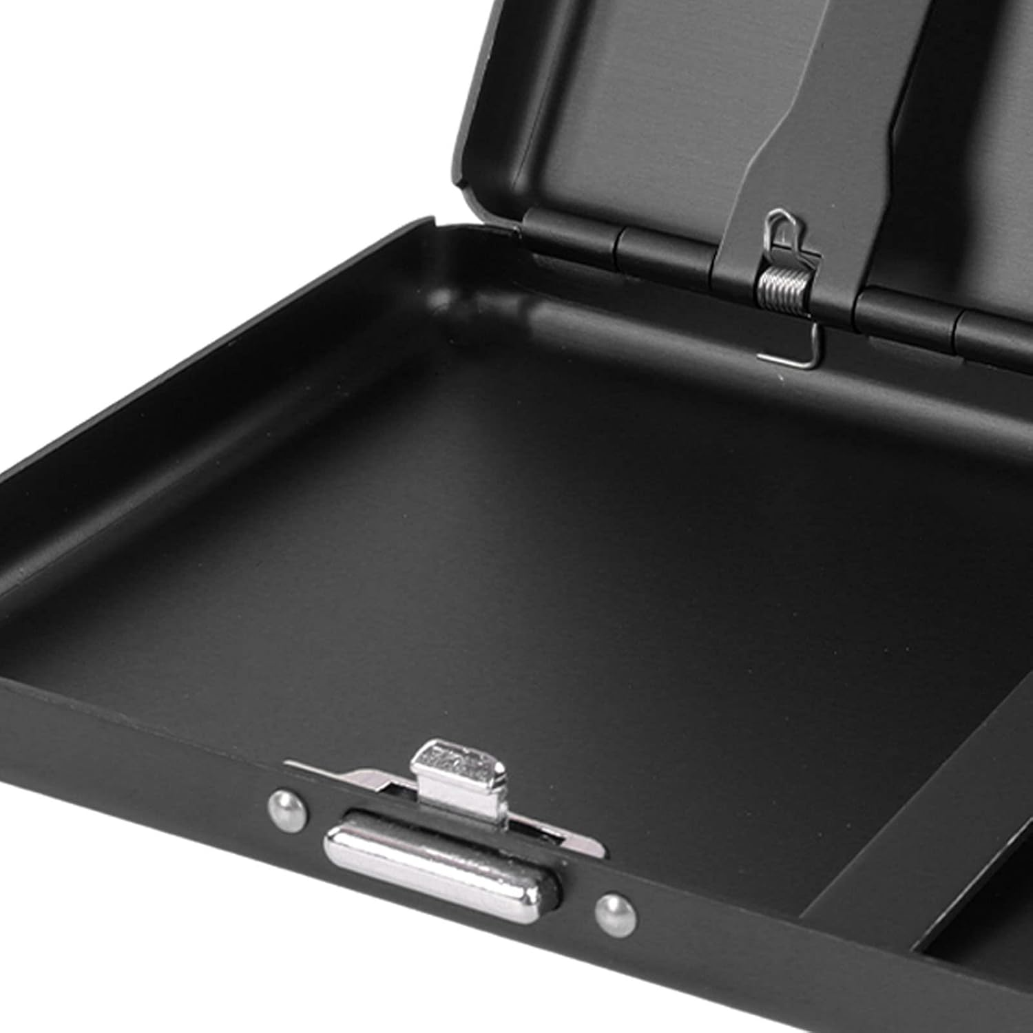 Metal Cigarette Case, Aluminium Alloy Cigarette Box Double Sided Spring Clip Open Pocket Holder for Cigarettes Credit Card Holder Protective Security Wallet for Men Women Gift (Black) image number 2