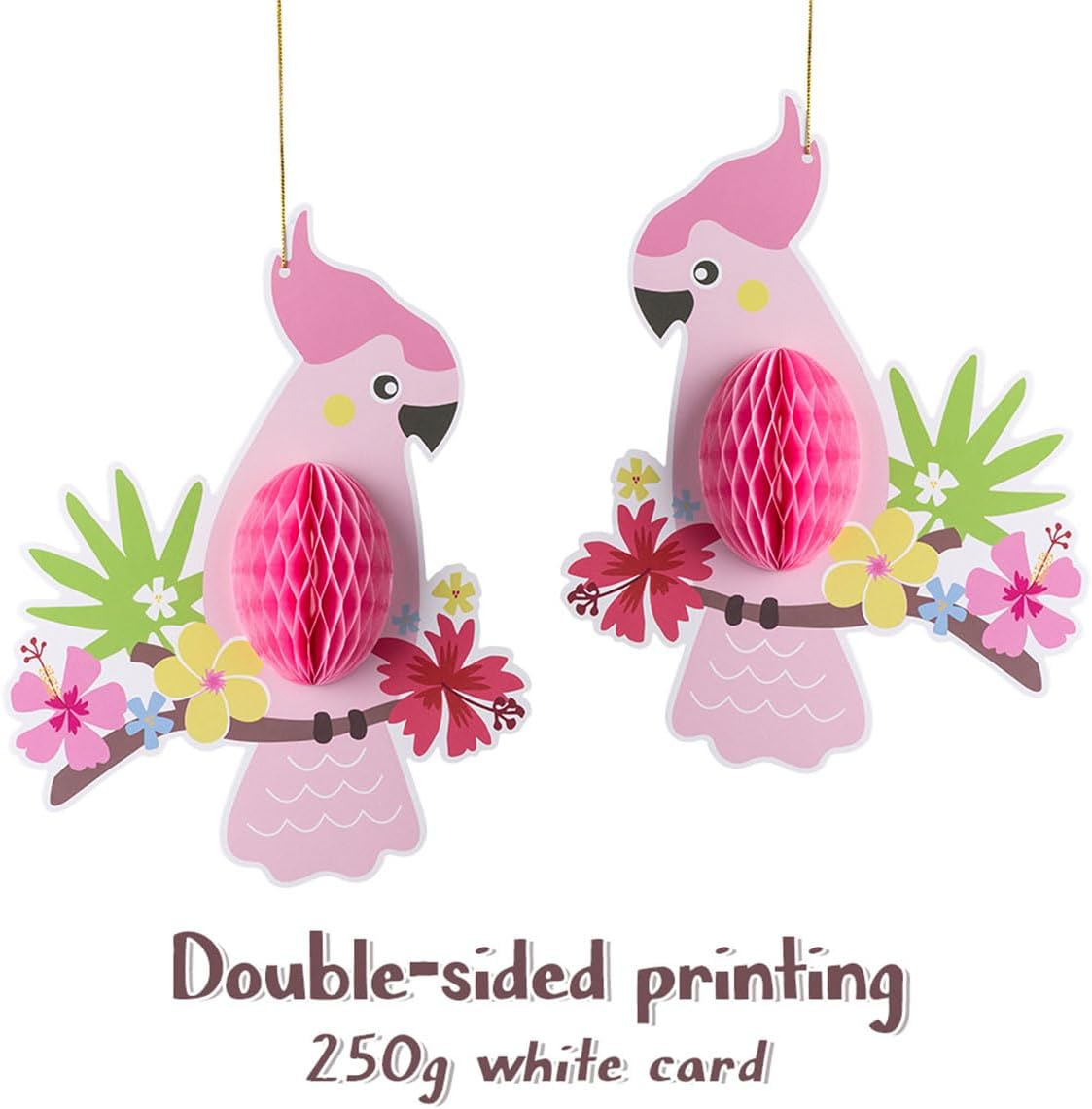 AIMALL 9X Tropical Parrot Honeycomb Decorations - Vibrant Hawaiian Hanging Birds for Summer Party, Bar, Wall Decor image number 4