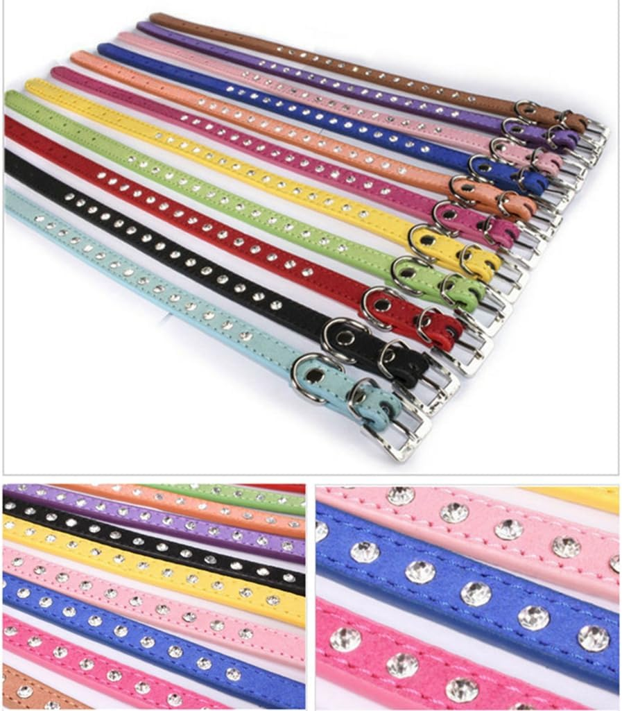 Small Dog Collar Rhinestone Funny Cat Kitten Adjustable XS Puppy Medium Boys Girls Women Black Small Dog Collar image number 3