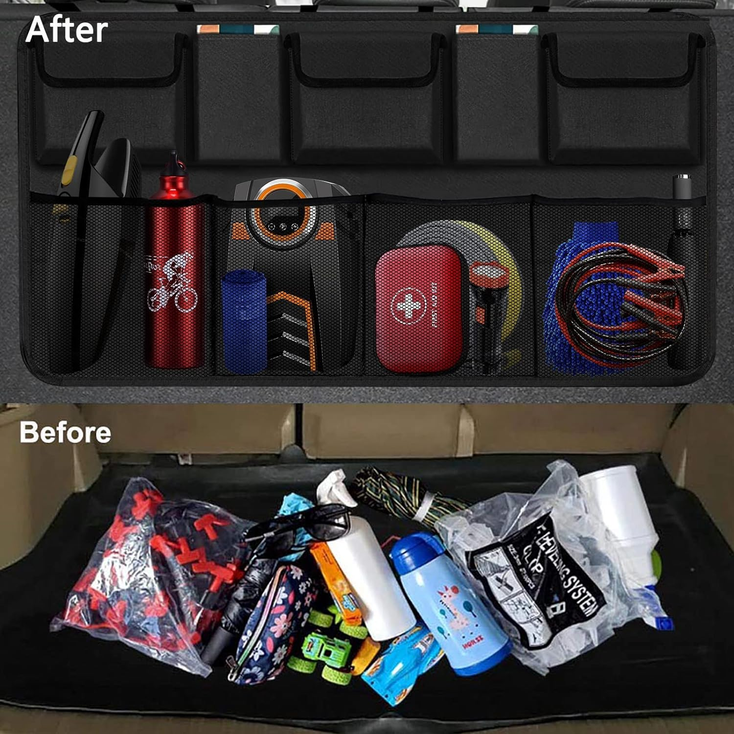 Trunk Organizer for Car, Large Capacity Car Organizers and Storage with 9 Pockets, Waterproof Backseat Hanging Organizer for SUV, Truck, MPV, Car Interior Accessories for Men and Women - Car Trunk Organizer 8Bag image number 5