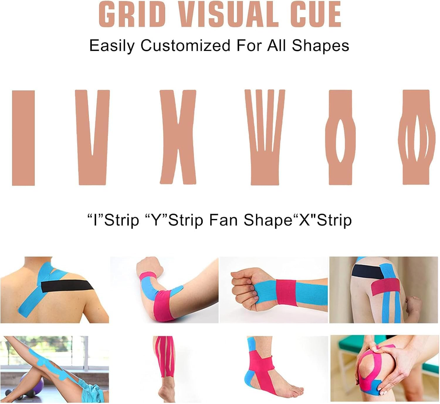 Athletic Sports Tape, Sports Tape Muscle Tape for Pain Relief, Muscle Support(4 Rolls Pack) (Pink) image number 2