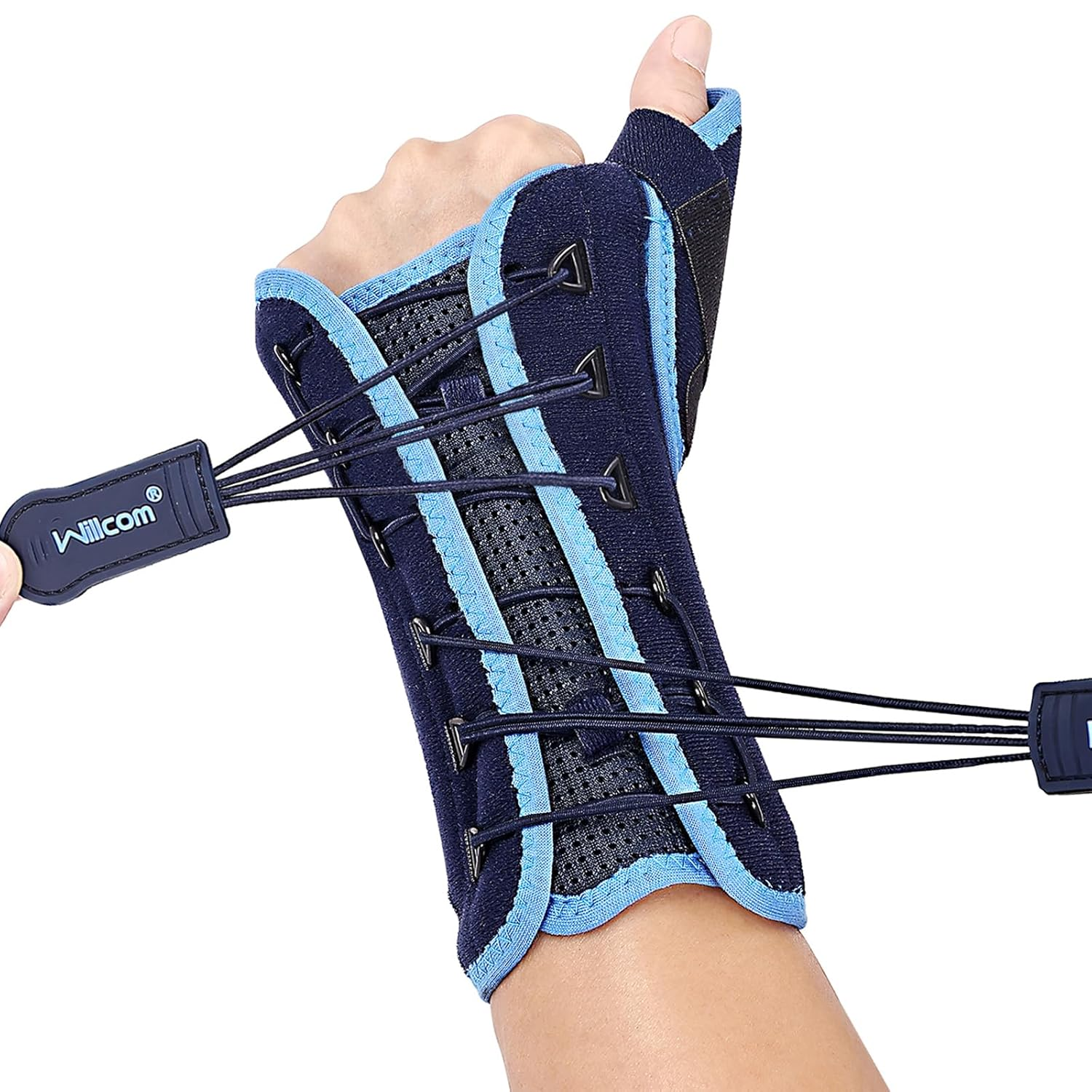 Willcom De Quervains Tenosynovitis Night Wrist Brace with Spica Splint Thumb Stabilizer Support for Tendonitis Sprains Arthritis Pain (Right Hand-M,6-8.5 Inch)
