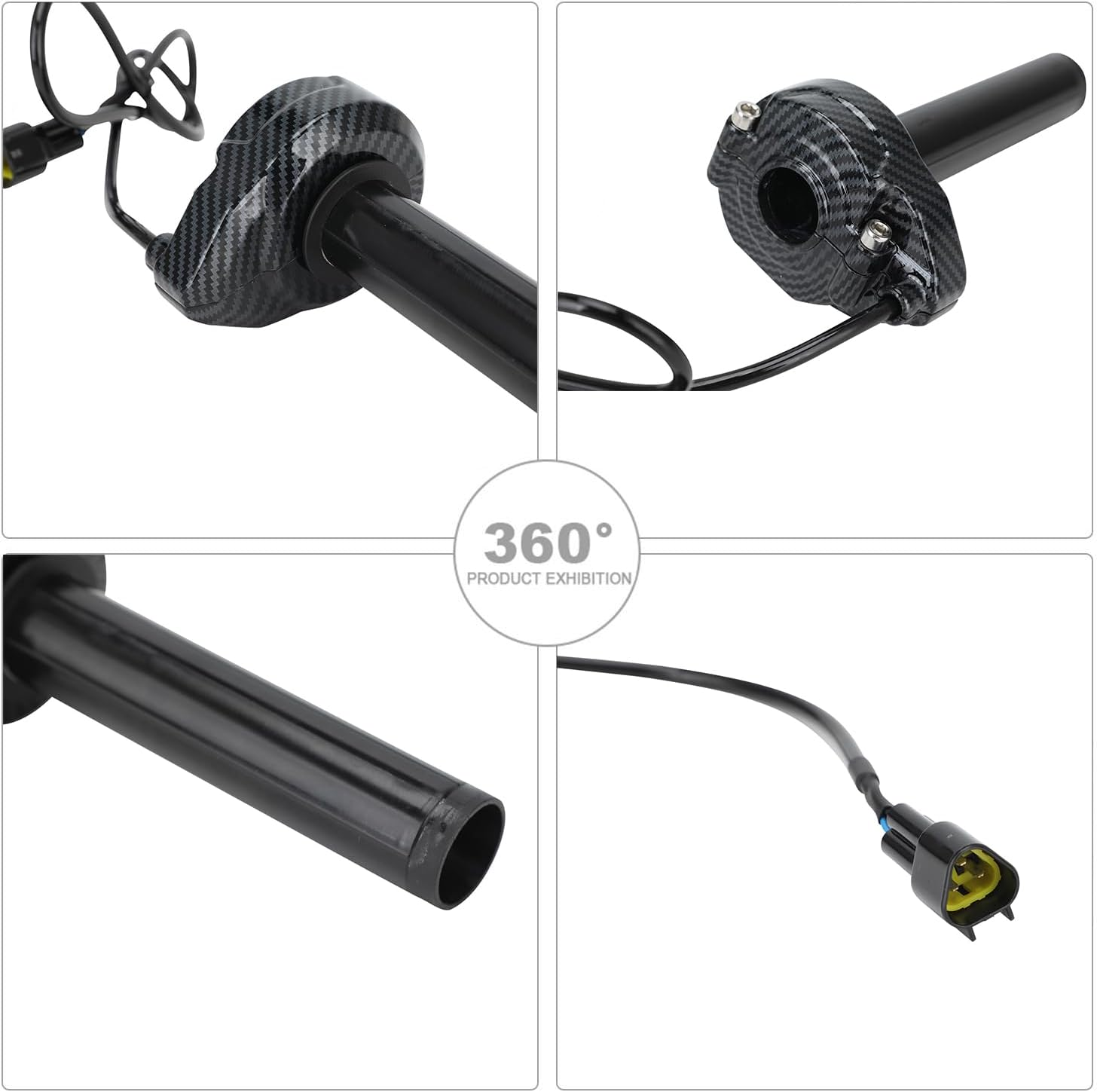 IUVWISN Electric Dirt Bike Throttle for Surron, Twist Handle Throttle Cable for Sur Ron Light Bee X LBX E-Ride Pro SS/S Imitation Carbon Fiber - Imitation Carbon Fiber image number 3