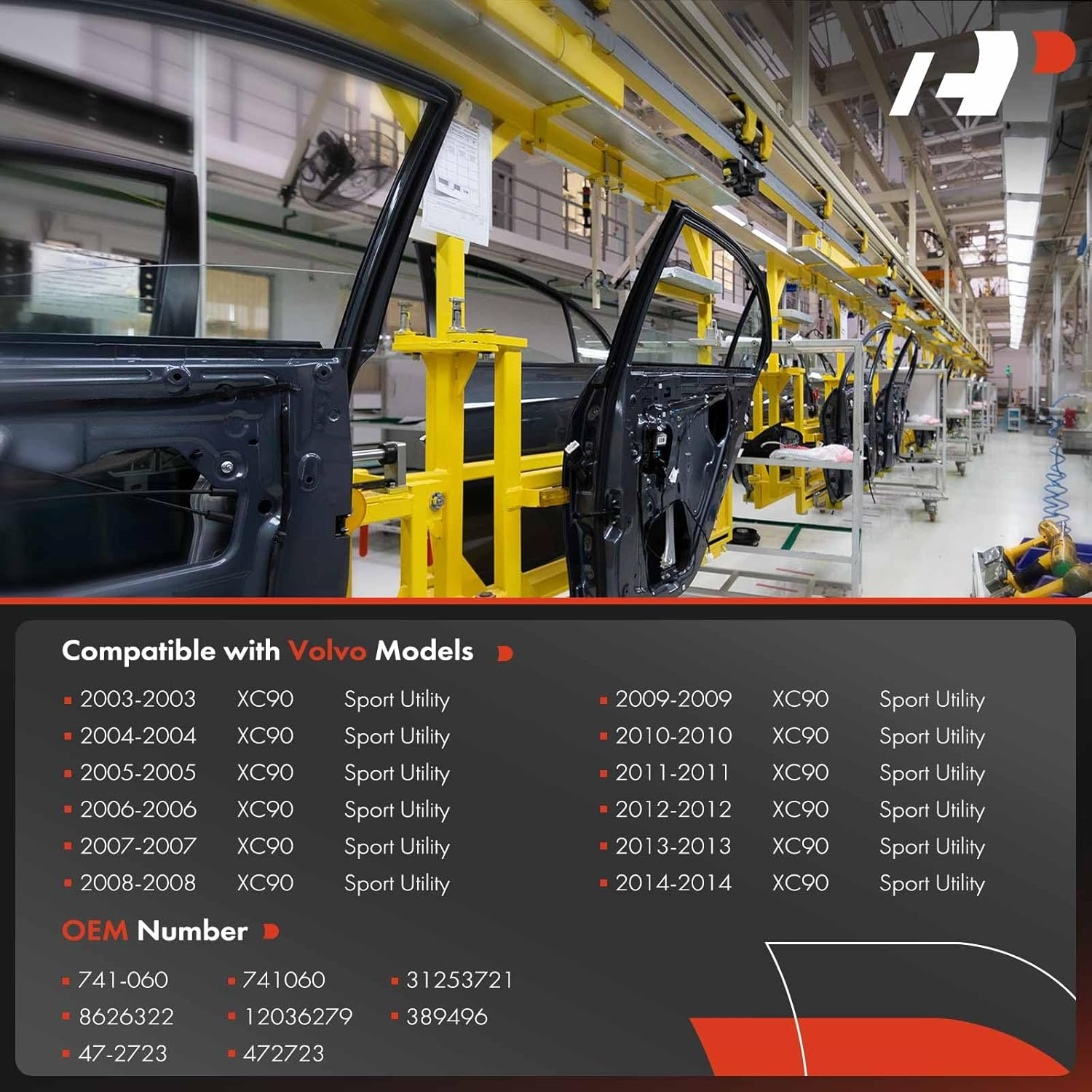 A-Premium Window Regulator Replacement for Volvo XC90 2003-2014, with Motor, 2 Pin, Rear Left image number 5