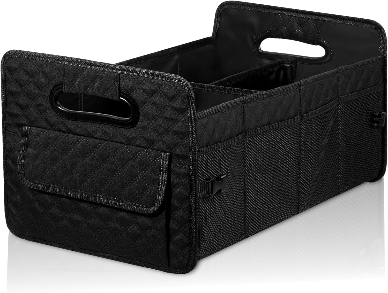 Jiatua Car Trunk Organizer for SUV, Car Storage Organizer Collapsible Multi Compartment Container Box, Adjustable Car Accessories for Women/Men, Pink