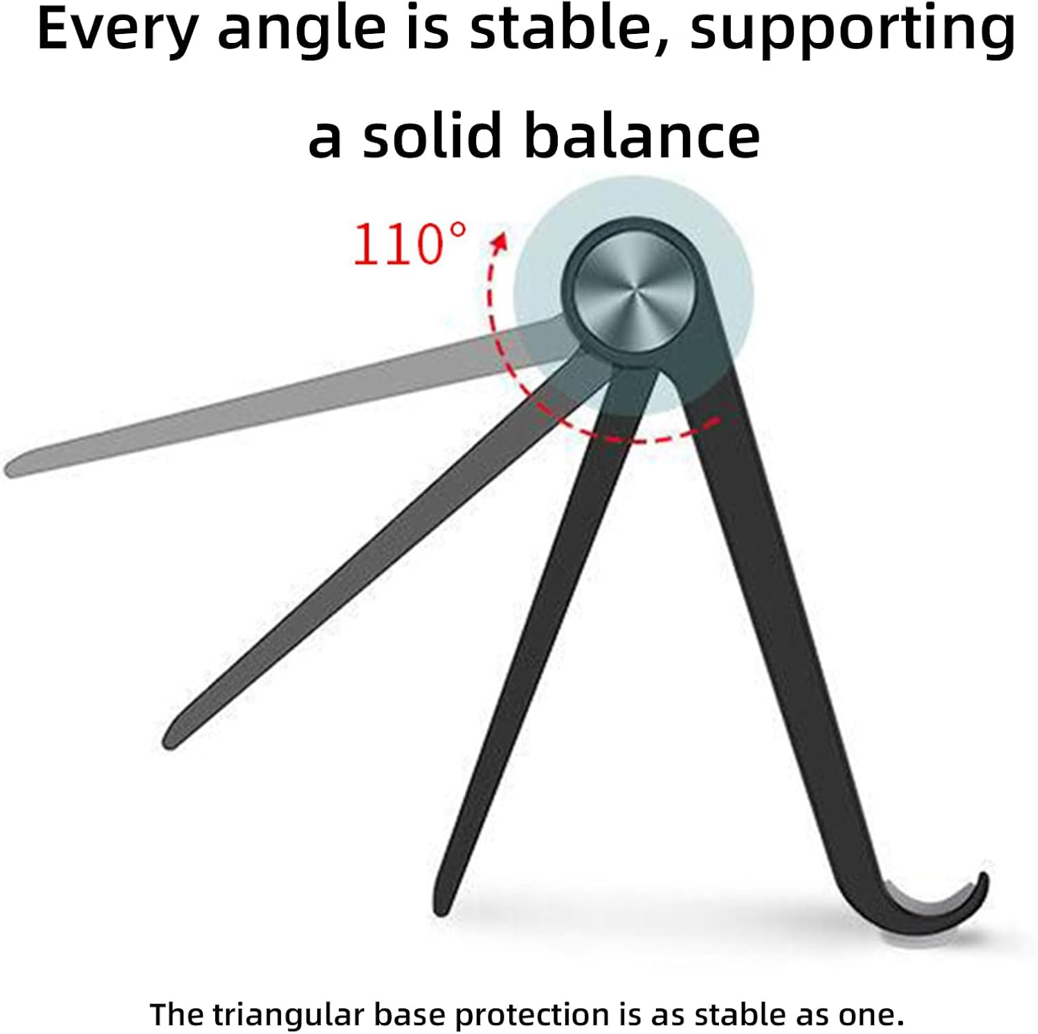 Tablet Stand Adjustable Portable Desktop Holder Compatible with Ipad Pro Air Mini, Iphone 16 Pro Max, and More 4.7''-11'' Devices, Black Tablet Holder and Phone Stand image number 6