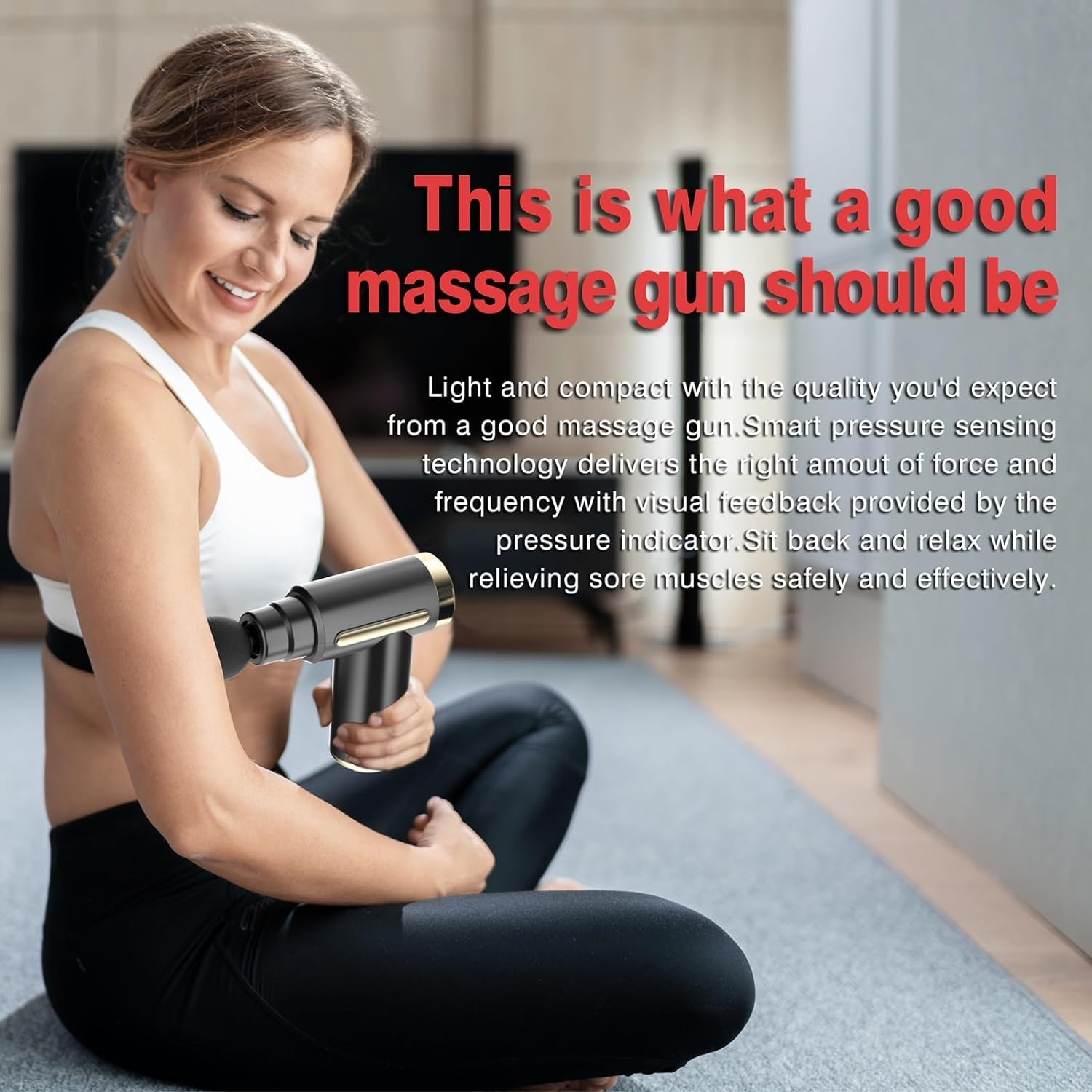 Massage Gun Deep Tissue, Back Massage for Athletes for Pain Relief, Percussion Massager Device with Silent Brushless Motor, Relax for Mothers Day and Fathers Gifts (Sliver) - Black image number 5