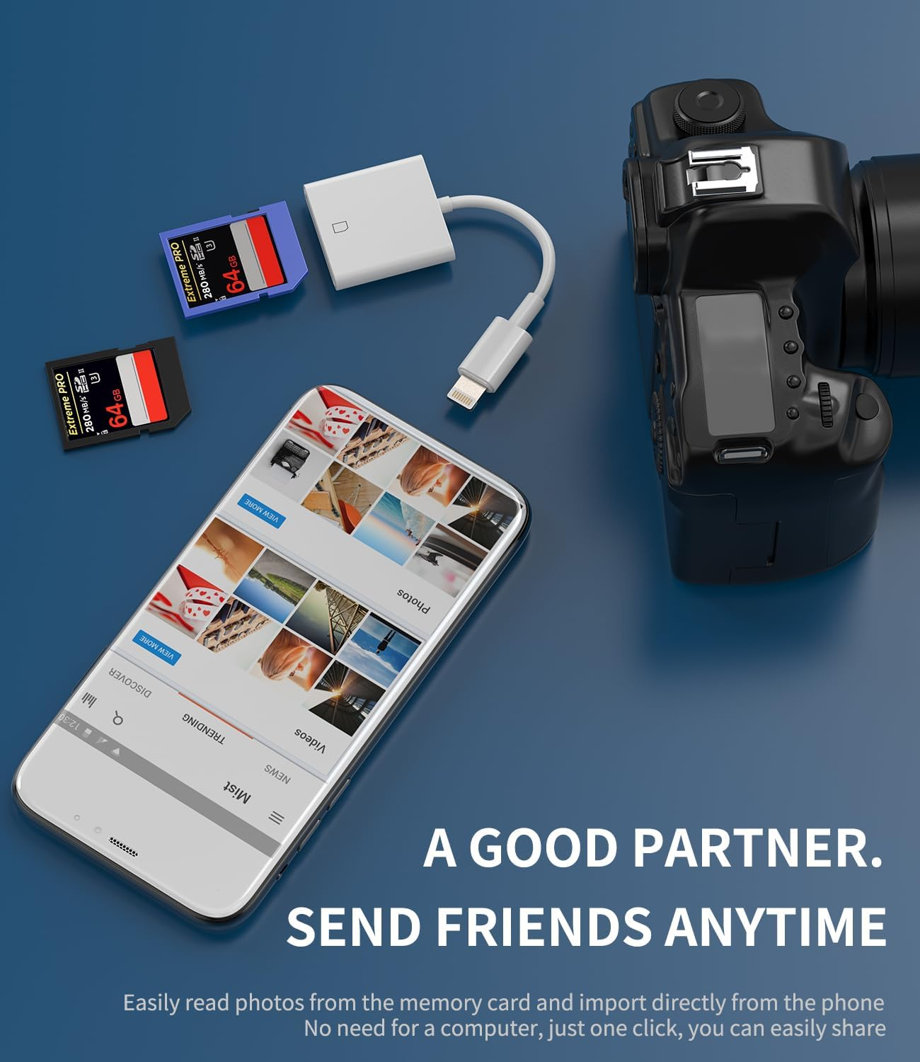 Lightning SD Card Reader for Iphone 14 13 12 Pro Max for Apple MFI Certified Adapter for Ipad Digital Camera Photo Transfer Memory Accessories Adaptor Drive Stick Converter Lighting Storage Connection image number 5