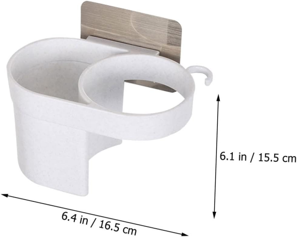 FONDOTIN Self Adhesive Bathroom Hair Dryer Holder Wall Mount Organizer Compact Hair Tool Storage Rack Comb Curling Suitable for Home Salon and Barber Shop image number 4