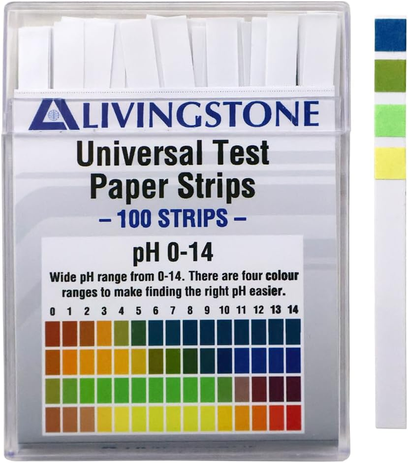 Livingstone Universal Ph Indicator Strips Litmus Paper, Ph 0 to 14 with Colour Chart, Biodegradable, 100 Tests/Pack image number 3