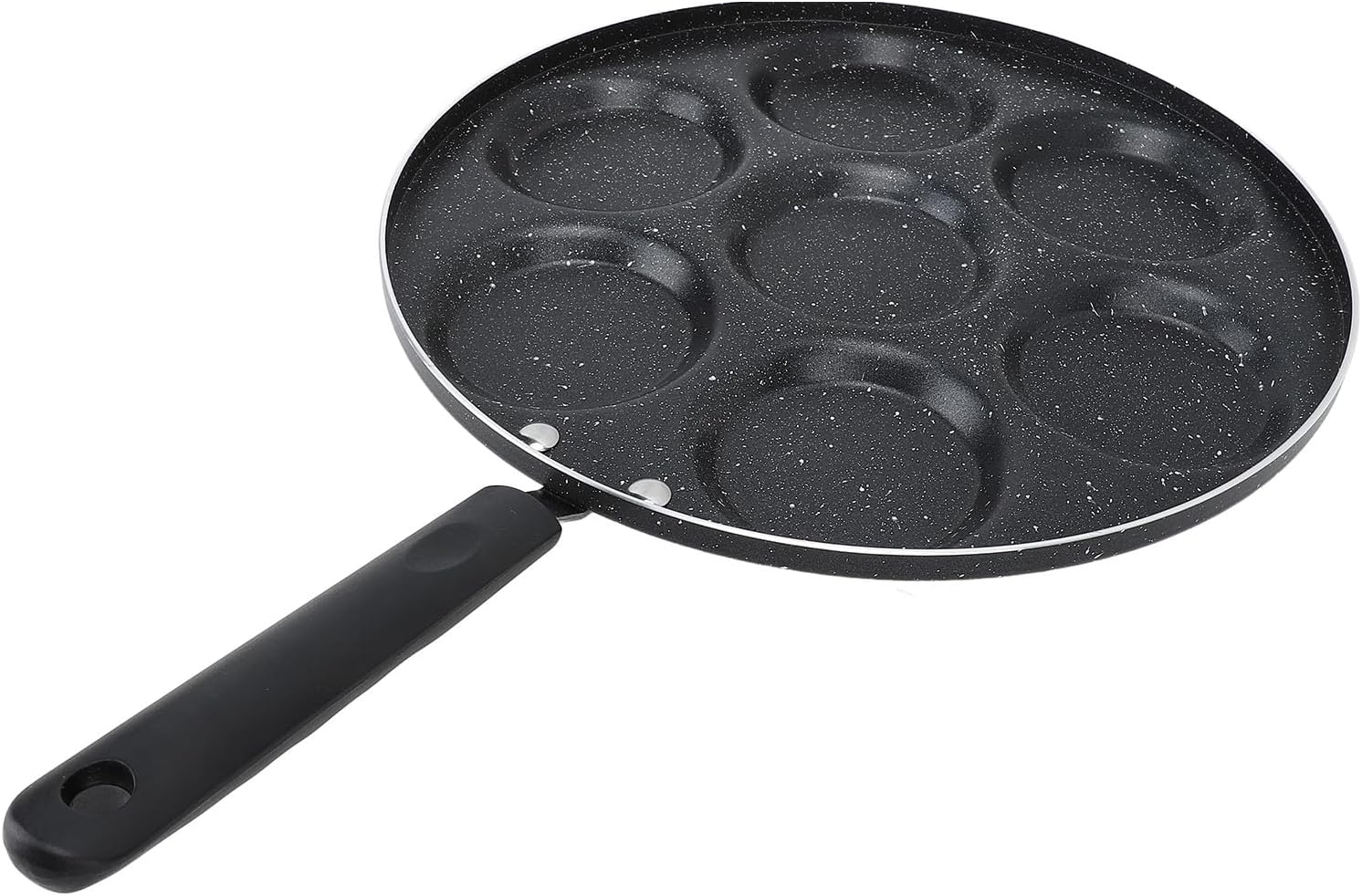 7 Cup Egg Frying Pan Nonstick - Refined Iron Cooker & Omelet Pan, Divided Skillet for Breakfast, Pancakes, Crepes image number 4