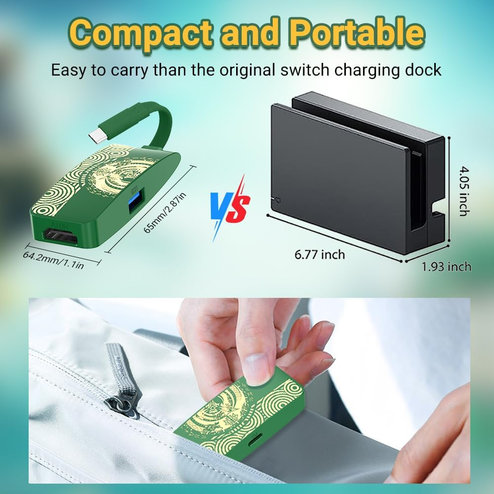 GOPALA Switch Dock for Nintendo, Switch TV Dock 4K, Switch Docking Station for Nintendo Switch OLED Steam Deck image number 1