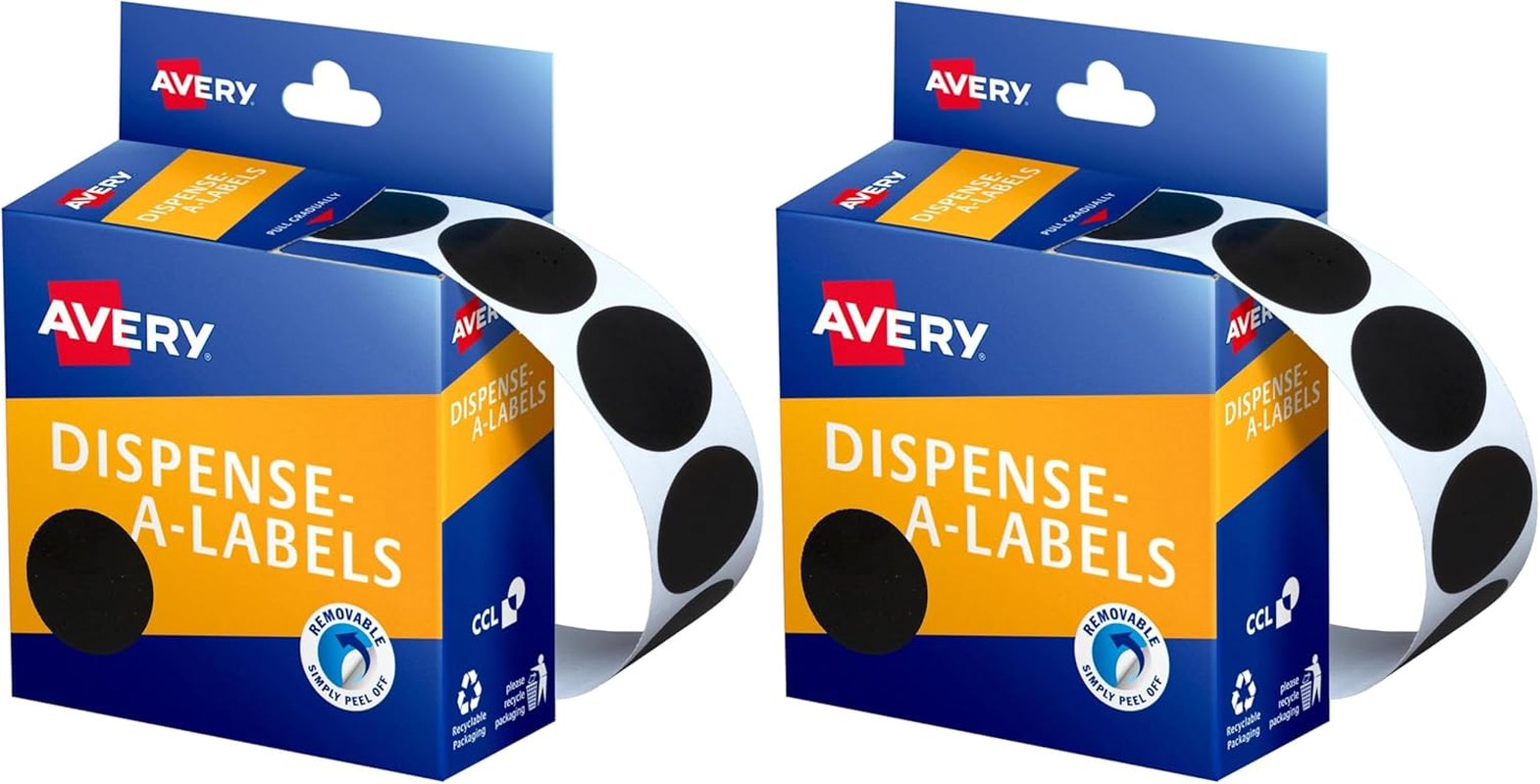 Avery round Dispenser Labels - Removable Price Stickers - Identification Labels - Office Supplies - Fluoro Red, 14Mm, 700 Labels / 1 Roll (937298) (Pack of 2)
