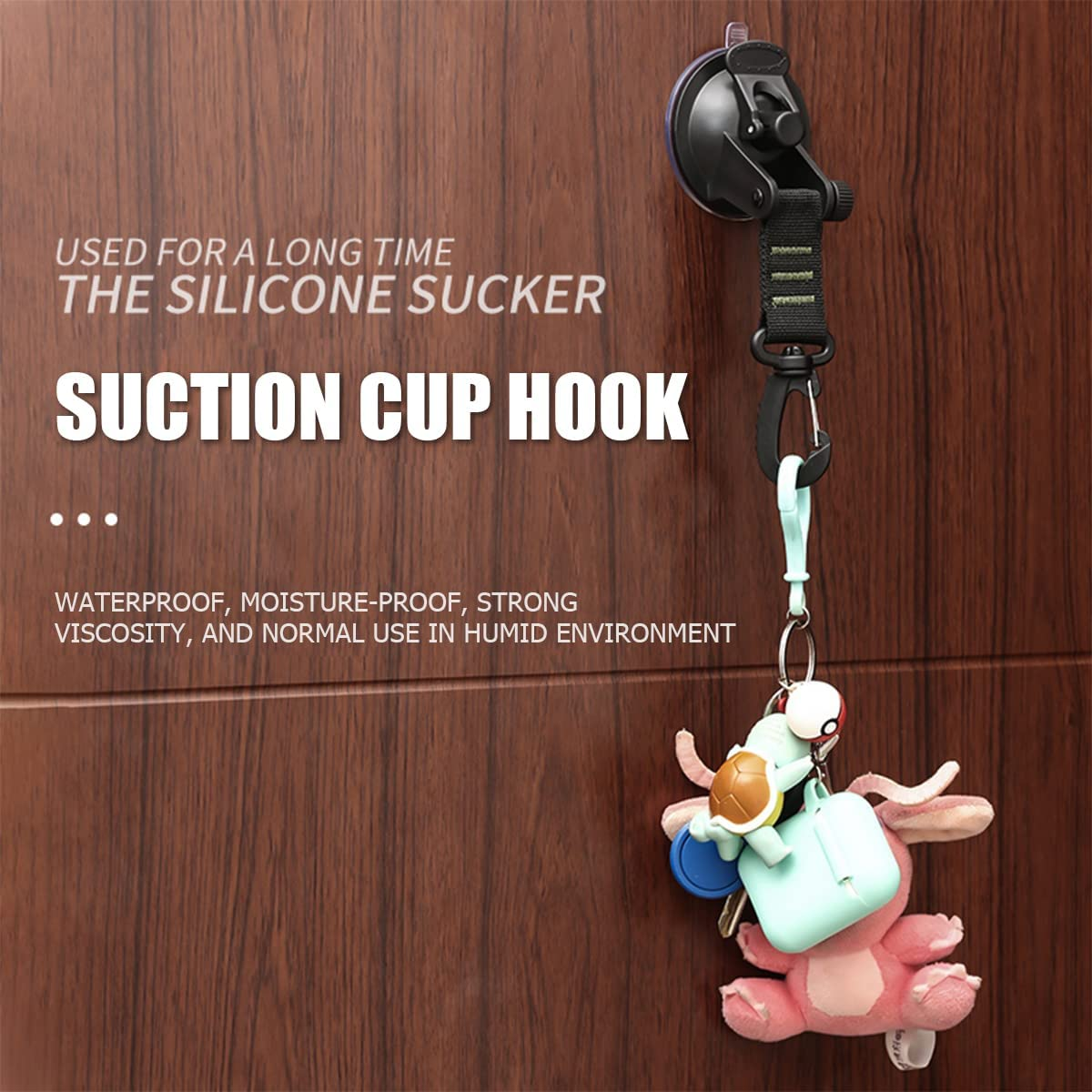 4PCS Heavy Duty Suction Cups with Hooks, Car Camping Tie down Tarp Accessory, Strong Power Viscous Silicone and Securing Hook, Universal for Car Awning, Boat, Camping Trap (Red) image number 1