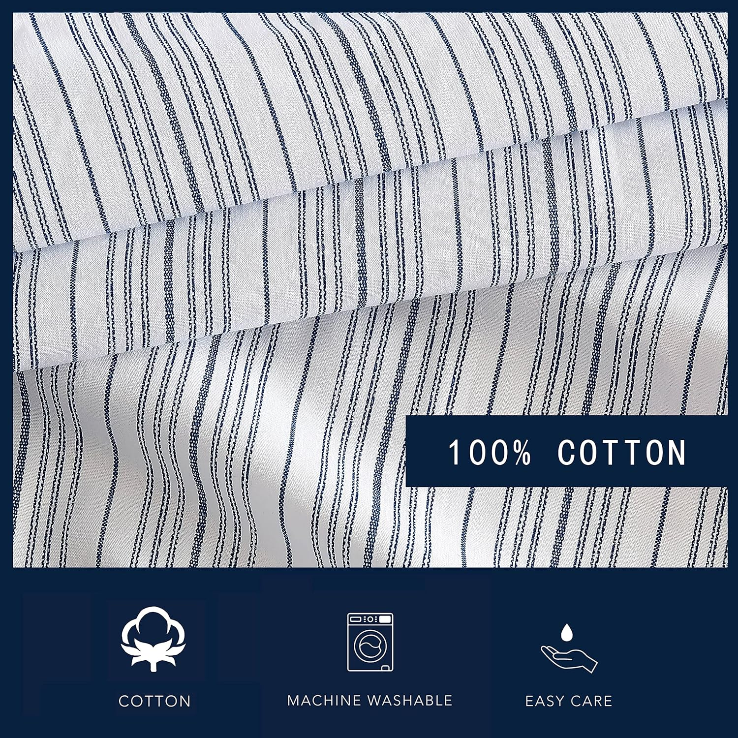 Nautica- King Duvet Cover, Cotton Reversible Bedding with Button Closure, Casual Home D&eacute;cor for All Seasons (Beaux Stripe Blue, King)