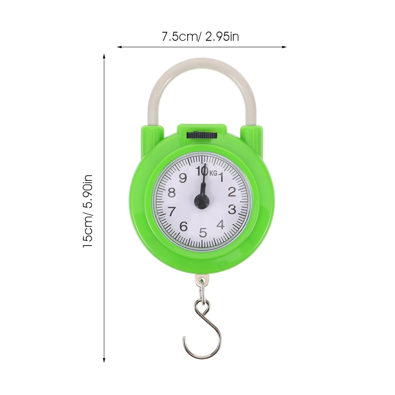 NIYANGLE Portable Travel Suitcase Scale with Hook High-Precision Manual Spring Luggage Weight Scale for Travel and Home Use Fluorescent Green