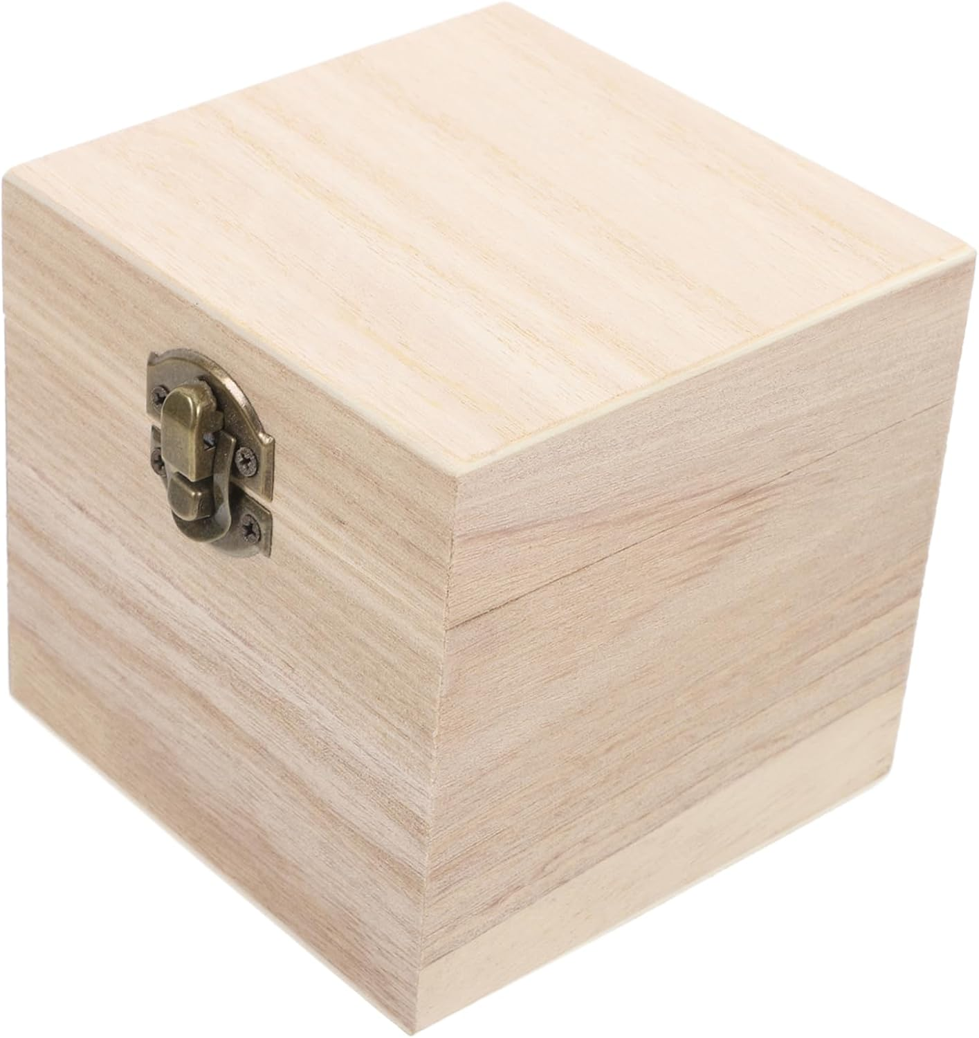 Luxurious Unfinished Wood Square Box Lock Decorative Storage for Jewelry Watch Craft Keepsake Lids Home Decoration image number 1