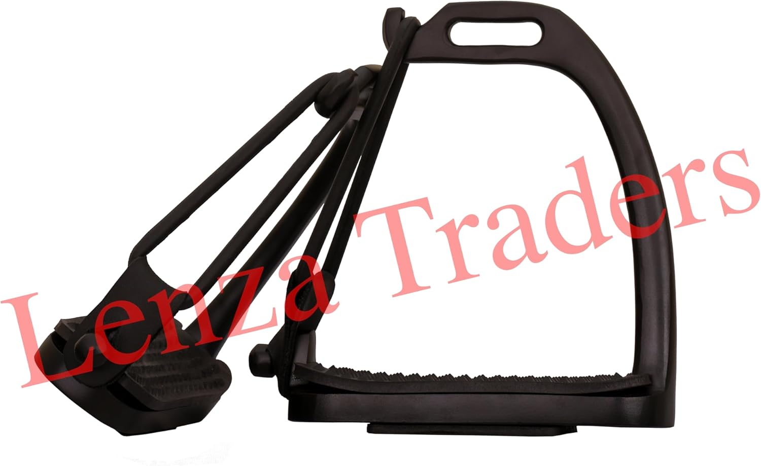 Peacock Matte Black Safety Stirrups S Steel with Black Treads Horse Stirrups Equestrian Safety Riding Adults/Childerns image number 3