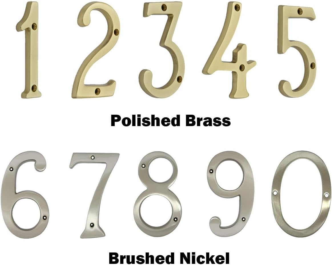 QCAA Traditional Heavy Forged Brass House Number, 6", 1, Polished Brass, Made in Taiwan image number 4