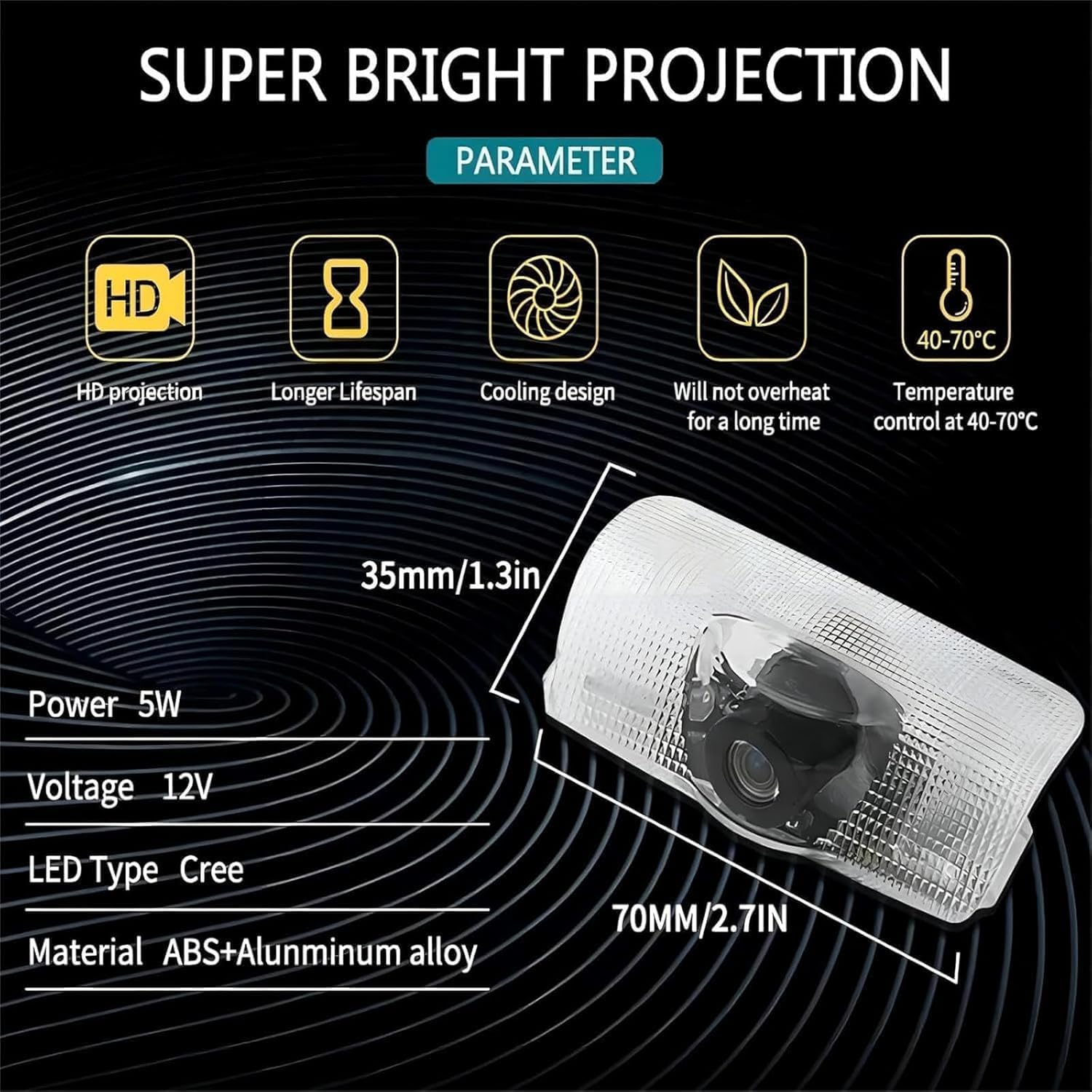 GR Sport Logo Light for Toyota GAZOO Racing Car Door Light for Toyota AE86 GT86 Mark X Reiz GR Sport Toyota LED Courtesy Light (2Pcs) image number 4