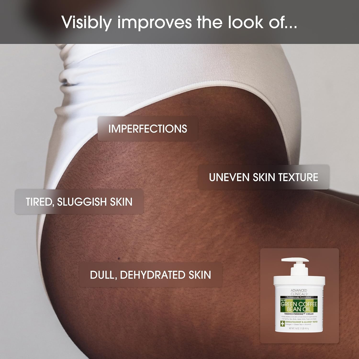 Advanced Clinicals Green Coffee Bean Oil Thermo-Firming Cream (16 Oz) image number 2