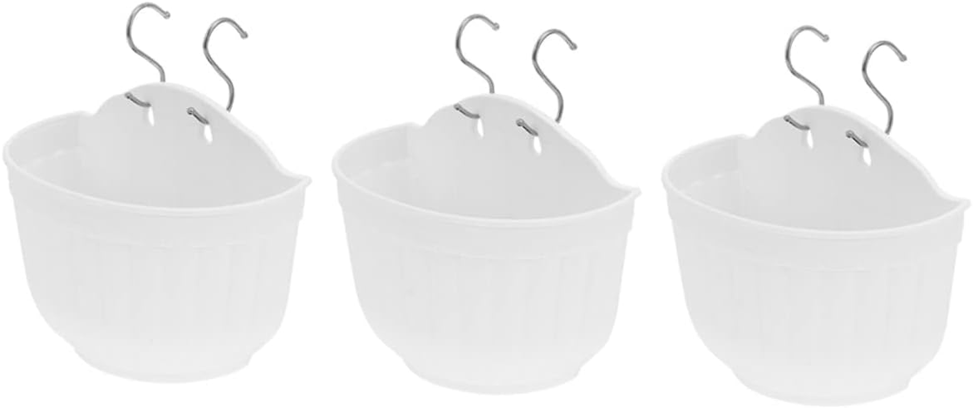 Kisangel 3 Sets Hanging Flower Holders Balcony Hanging Planters Plastic Flower Plant Pots for Garden and Plants image number 4