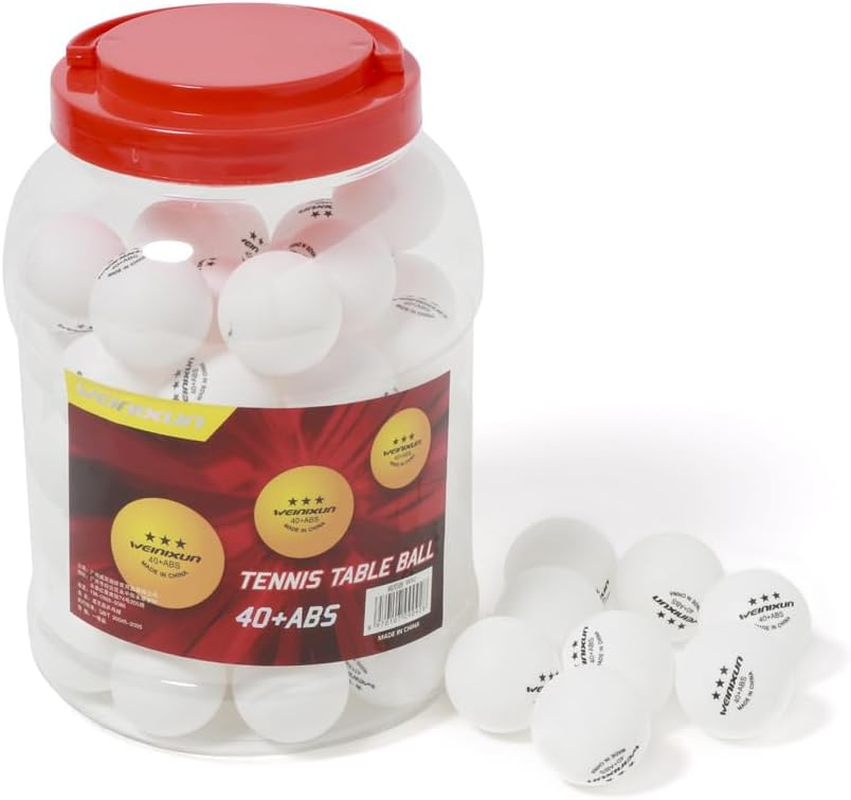 HOXHA Sports Ping Pong Balls Training 3 Star Table Tennis Balls, 60 Balls a Bottle Professional Ping Pong Balls, Durable High Performance Indoor and Outdoor Compatible Fun as a Cat Toy image number 1