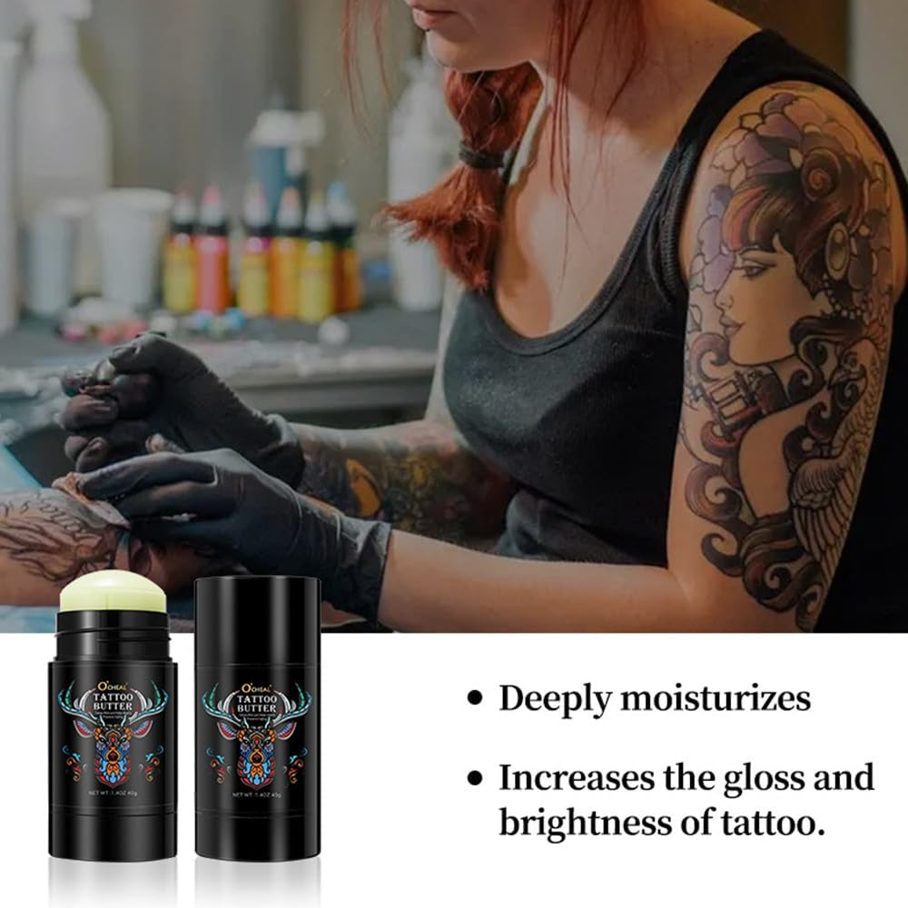 2 Pack Tattoo Aftercare Butter Balm,Tattoo Balm for Old & New Tattoo Moisturizer Healing Brightener for Color Enhance, Natural Organic Tattoo Cream, Daily Tattoo Care Moisturizer image number 6