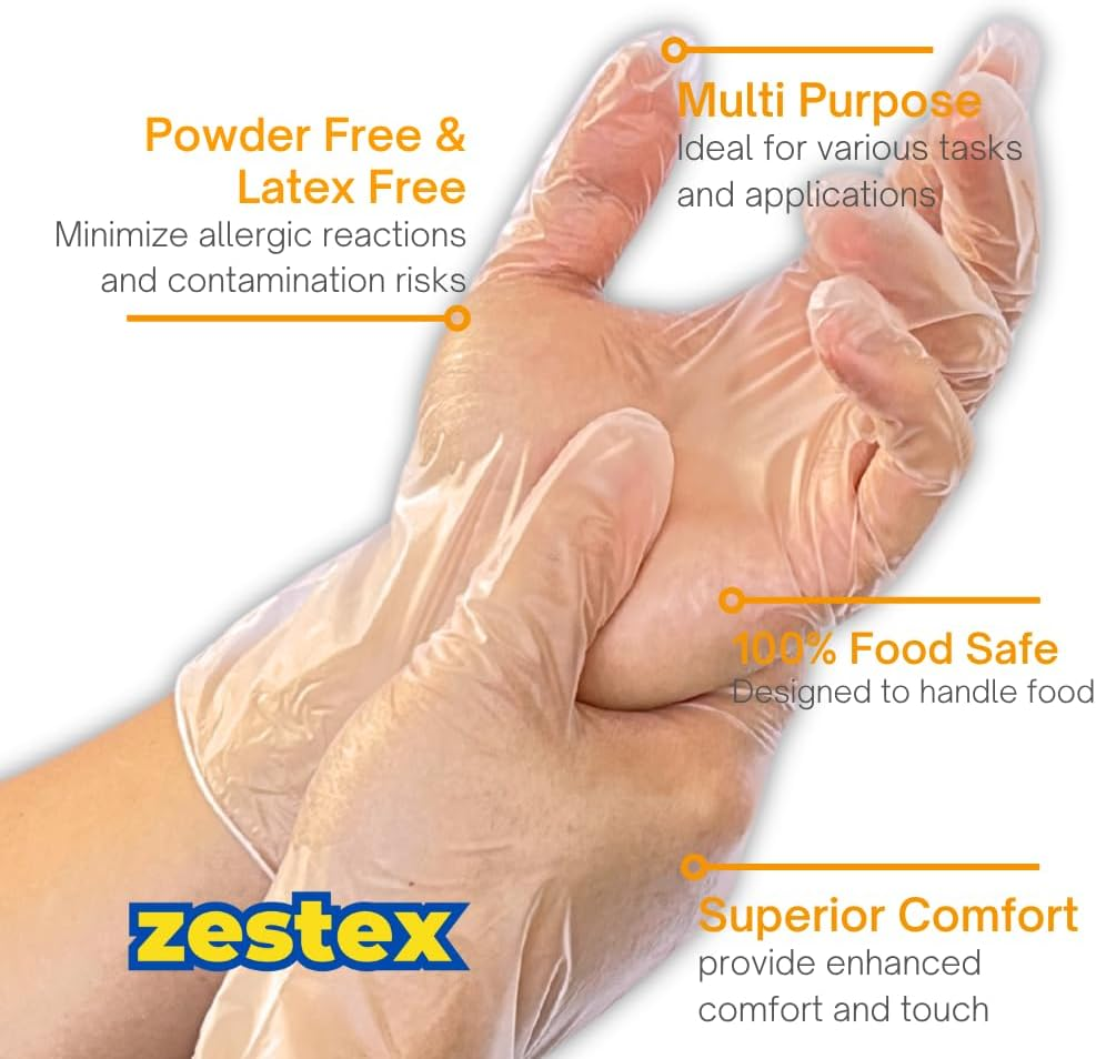 Food Handling, Latex-Free & Powder-Free, Food Safe Multi Purpose Disposable Glove, Clear, Medium, Case/1000 image number 5