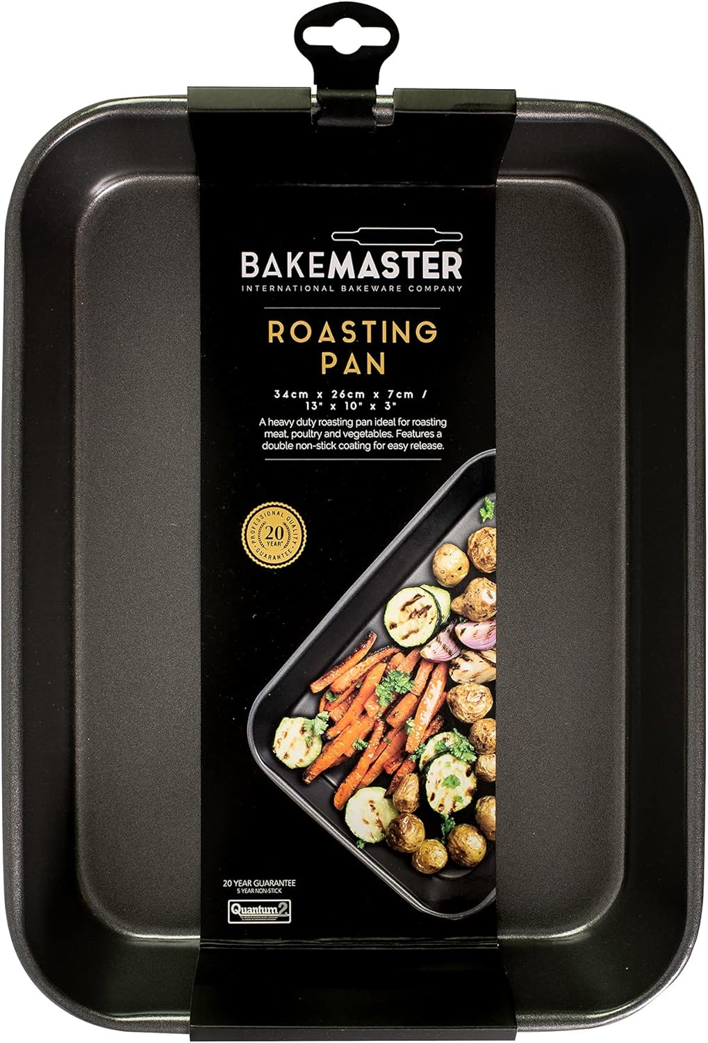 Bakemaster Roasting Pan Non-Stick Medium Deep, Grey, 40082 image number 2