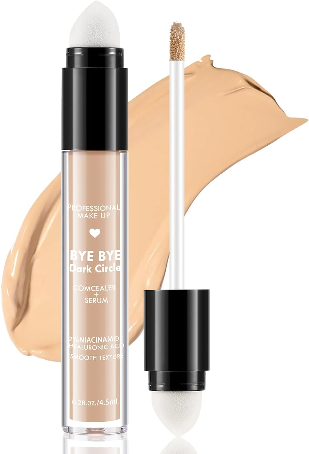 Boobeen Matte Full Coverage Concealer, Cream Concealer Stick for Dark Circles, Spots, under Eye Concealer with Double Headed Applicator, Smooth