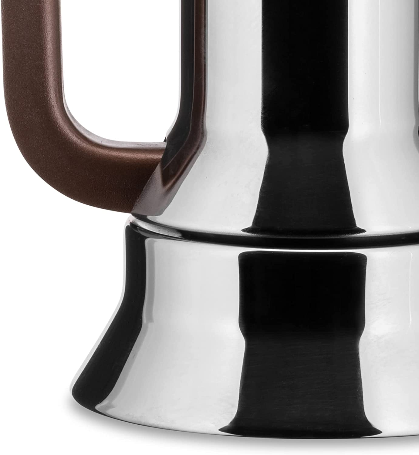 Alessi 6-Cup Espresso Coffee Maker in 18/10 Stainless Steel Mirror Polished with Magnetic Heat Diffusing Bottom,Silver